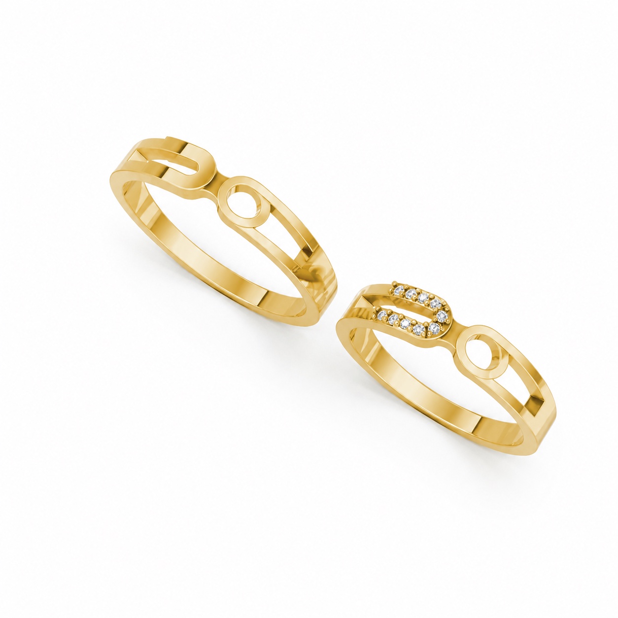 Nhẫn cưới A238 màu Vàng Gold thiết kế tinh xảo, độc đáo