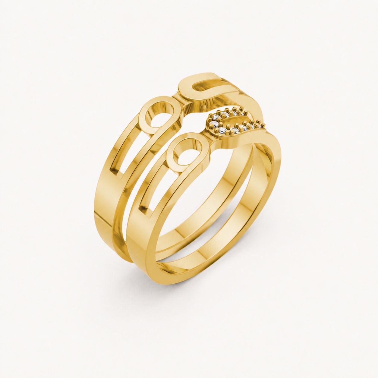 Nhẫn cưới A238 màu Vàng Gold thiết kế tinh tế, sang trọng