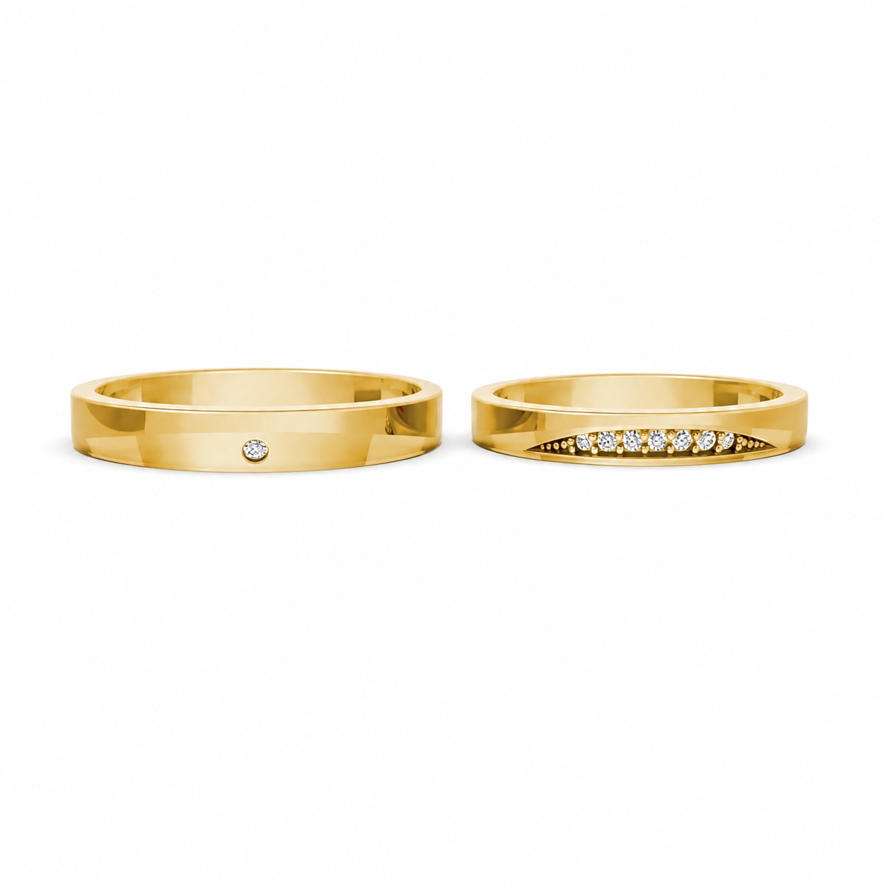 NHẪN CƯỚI A240 Vàng Gold vàng 10K/14K/18K/607 cao cấp, thanh lịch