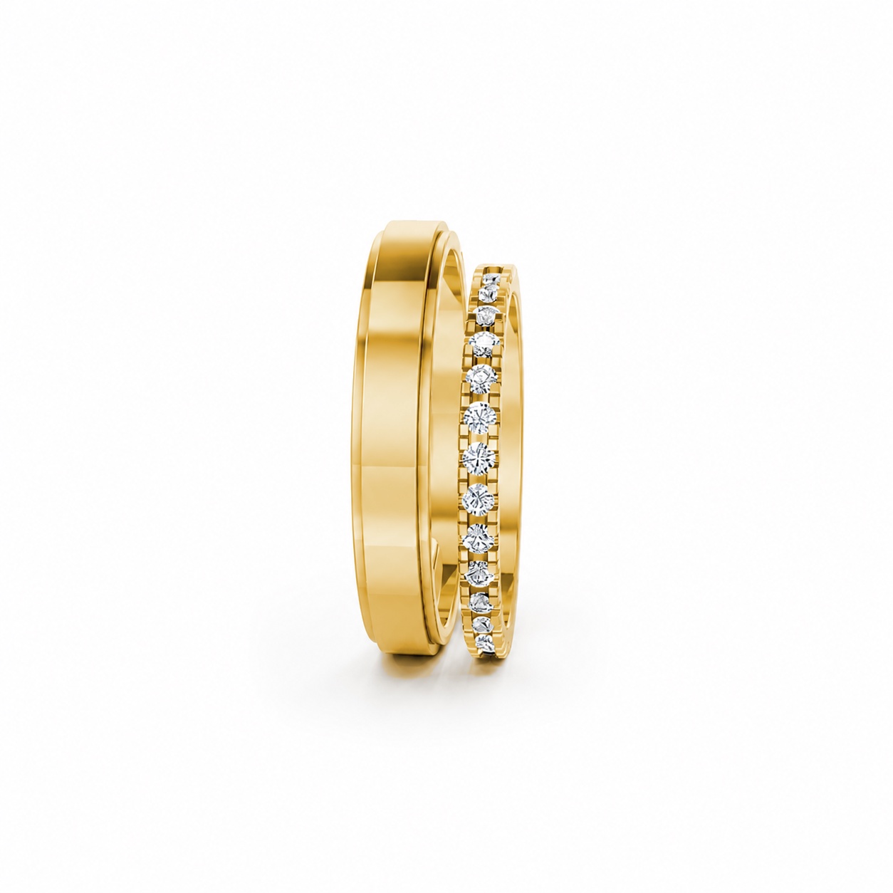 Nhẫn cưới A244 Vàng Gold vàng 10K/14K/18K/607 cao cấp, thanh lịch