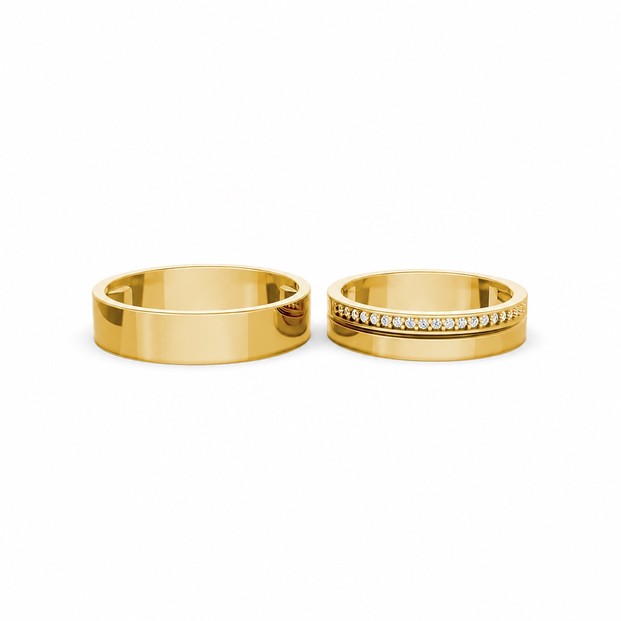 Nhẫn cưới A247 màu Vàng Gold thiết kế phá cách, sang trọng