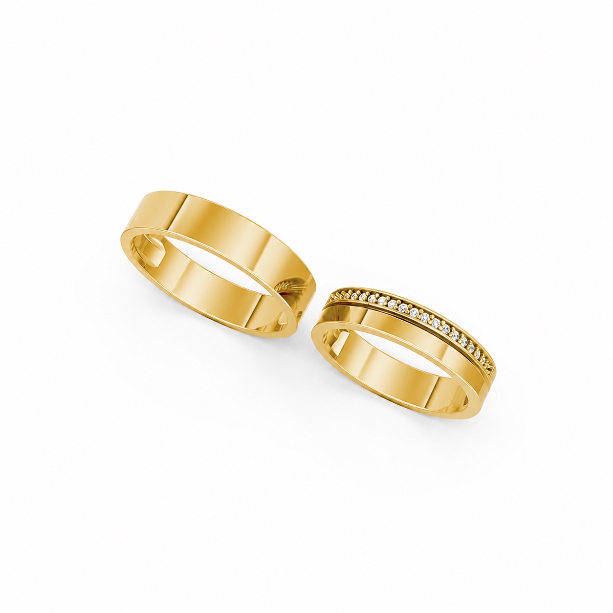 Nhẫn cưới A247 màu Vàng Gold thiết kế tinh xảo, độc đáo