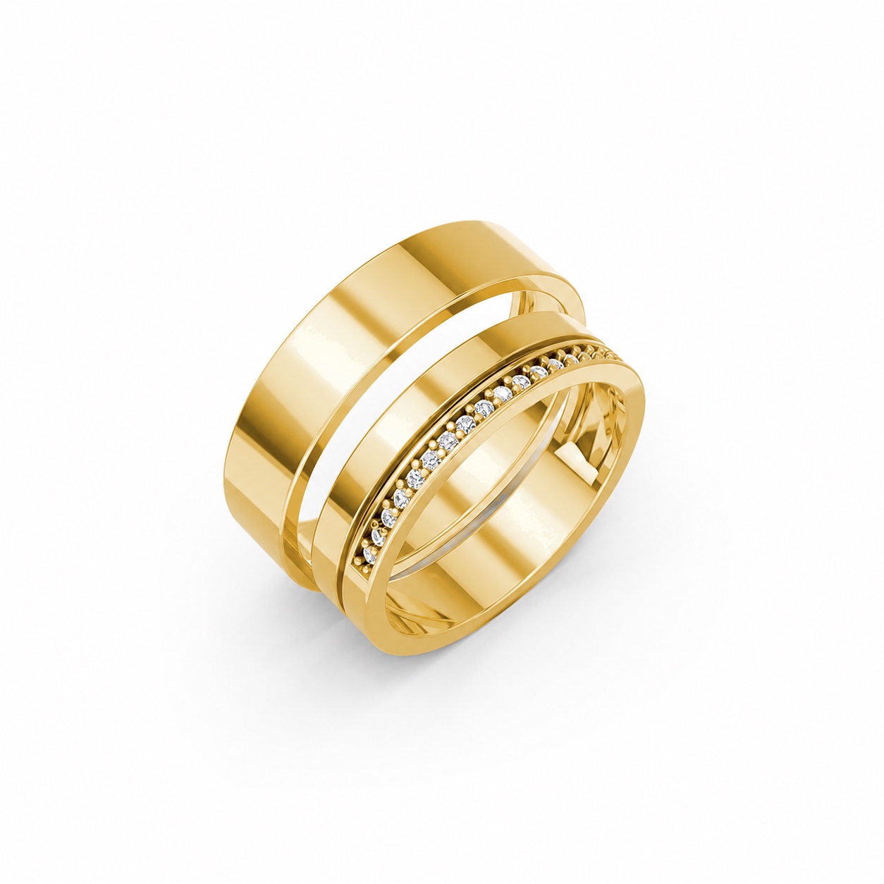 Nhẫn cưới A247 màu Vàng Gold thiết kế tinh tế, sang trọng