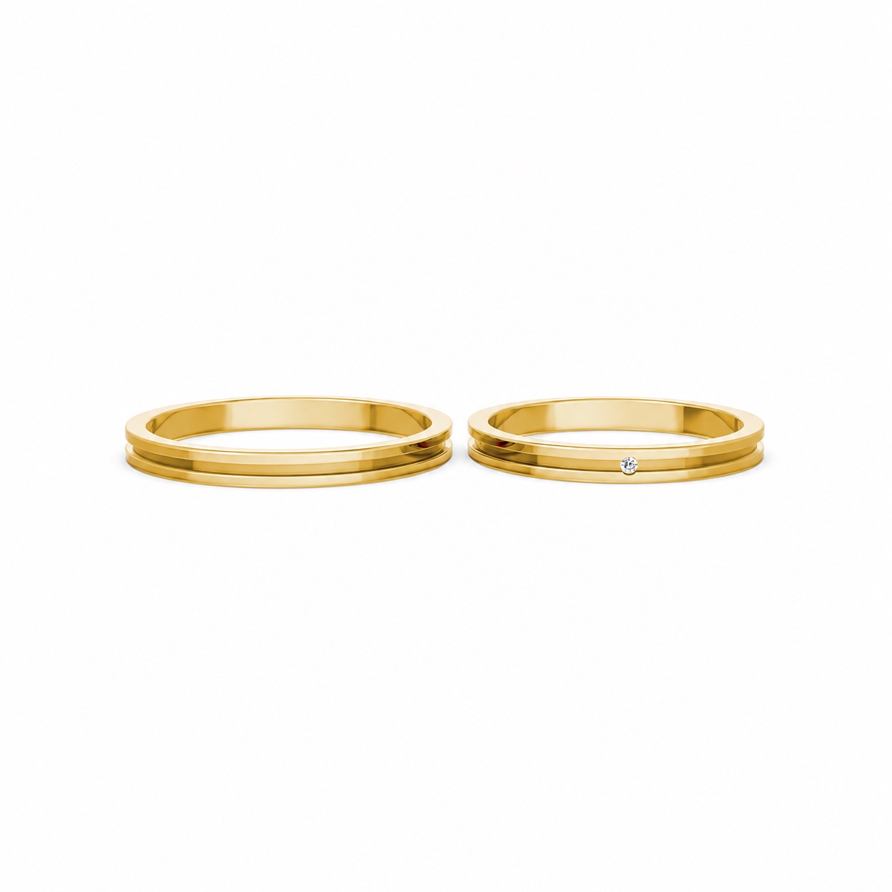 NHẪN CƯỚI A254 màu Vàng Gold thiết kế phá cách, sang trọng