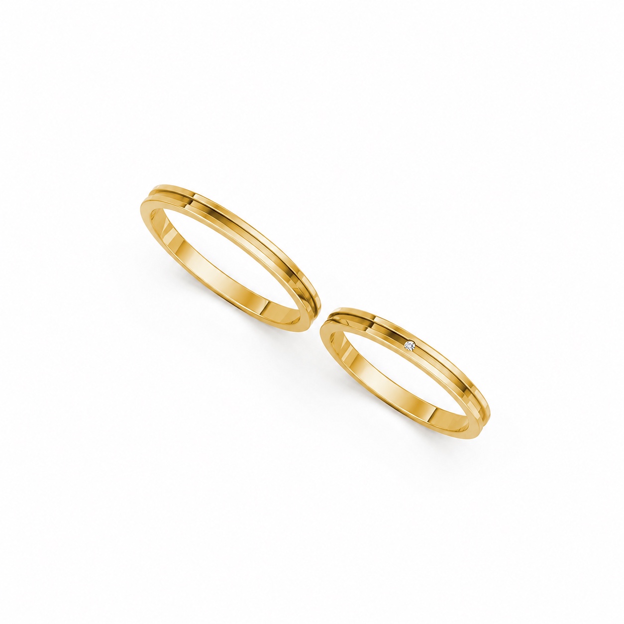 NHẪN CƯỚI A254 màu Vàng Gold thiết kế tinh xảo, độc đáo