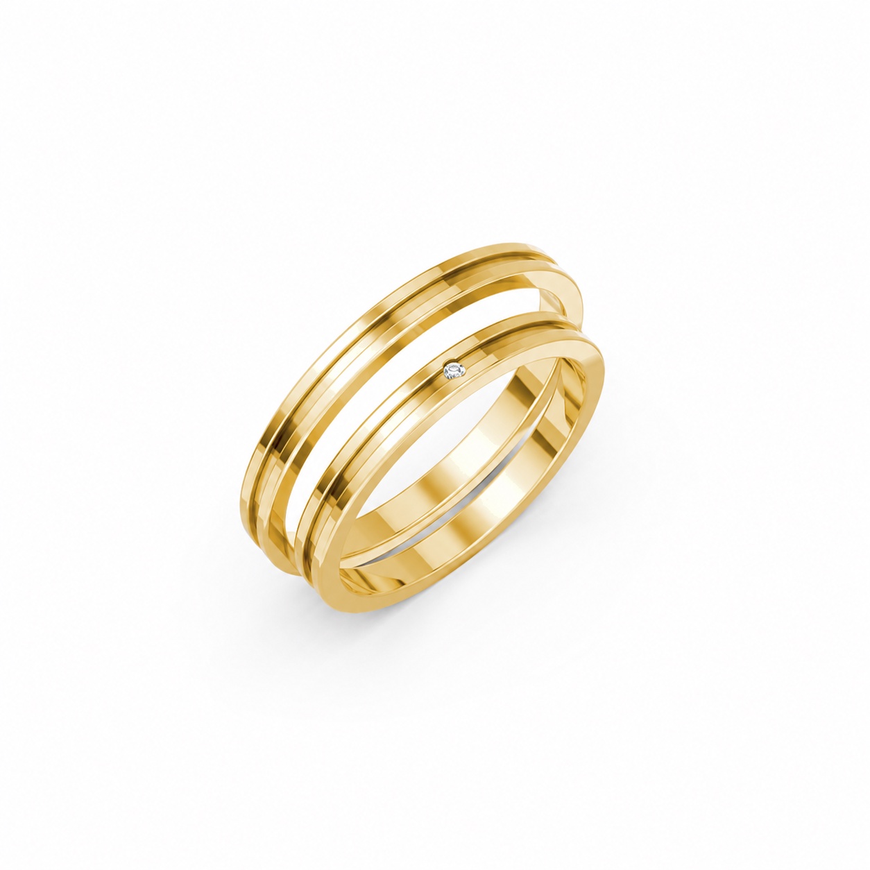 NHẪN CƯỚI A254 màu Vàng Gold thiết kế tinh tế, sang trọng