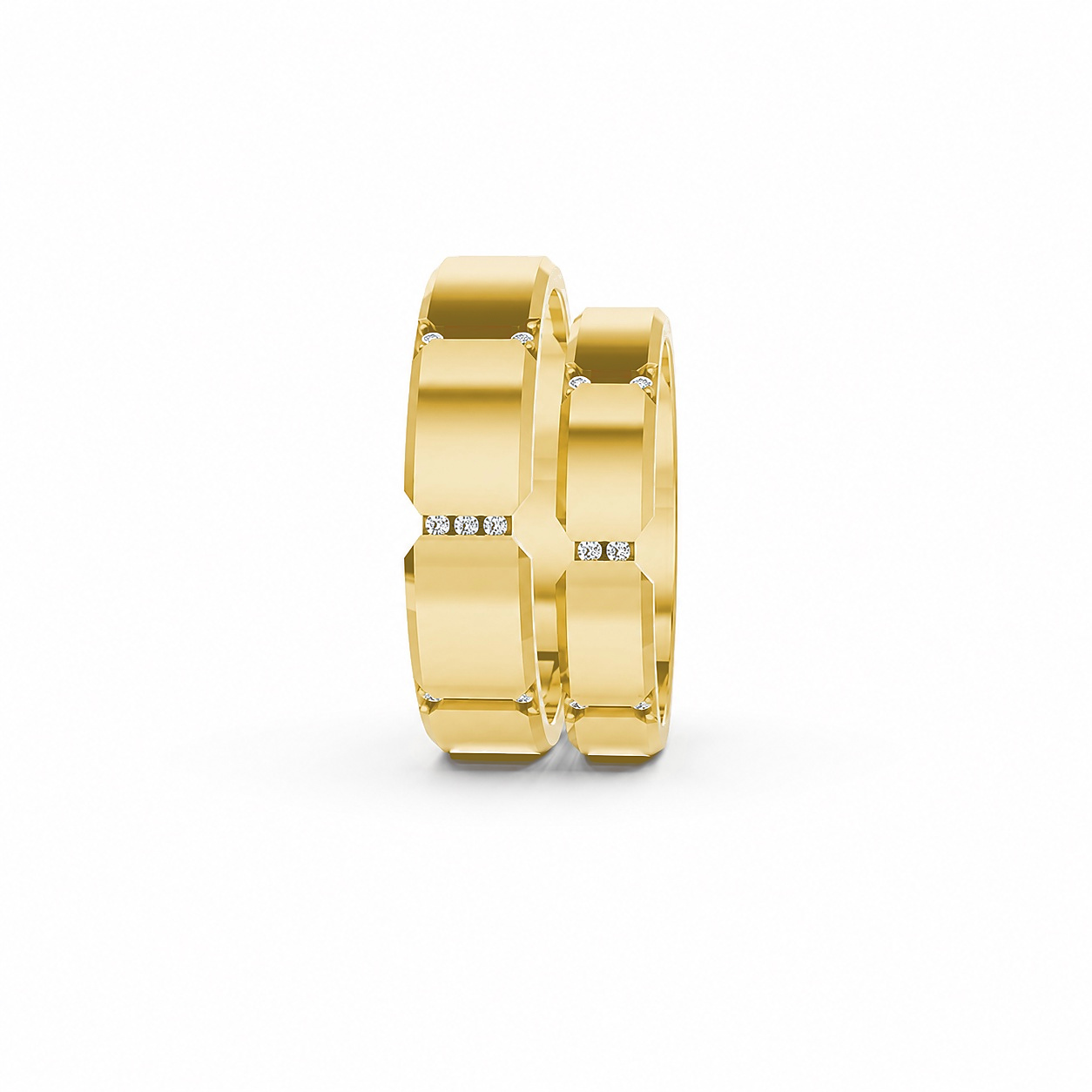 Nhẫn cưới A255 màu Vàng Gold vàng 10K/14K/18K/607 đính đá nhỏ, thanh lịch