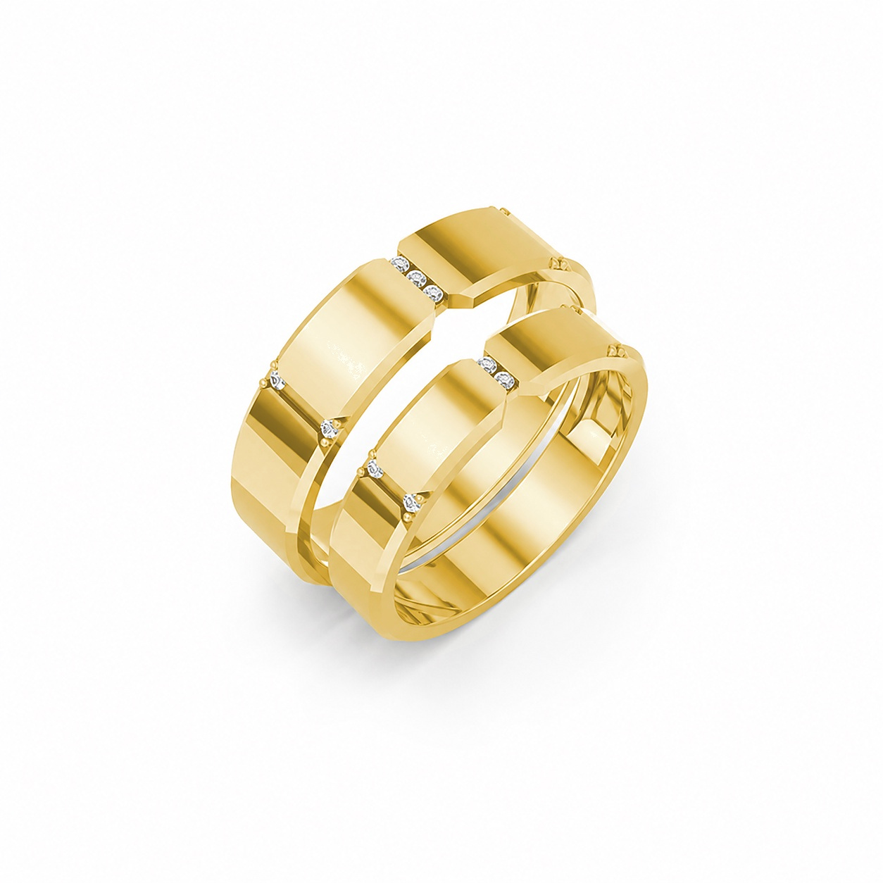 Nhẫn cưới A255 màu Vàng Gold mặt nhẫn chạm khắc, tinh xảo, trẻ trung