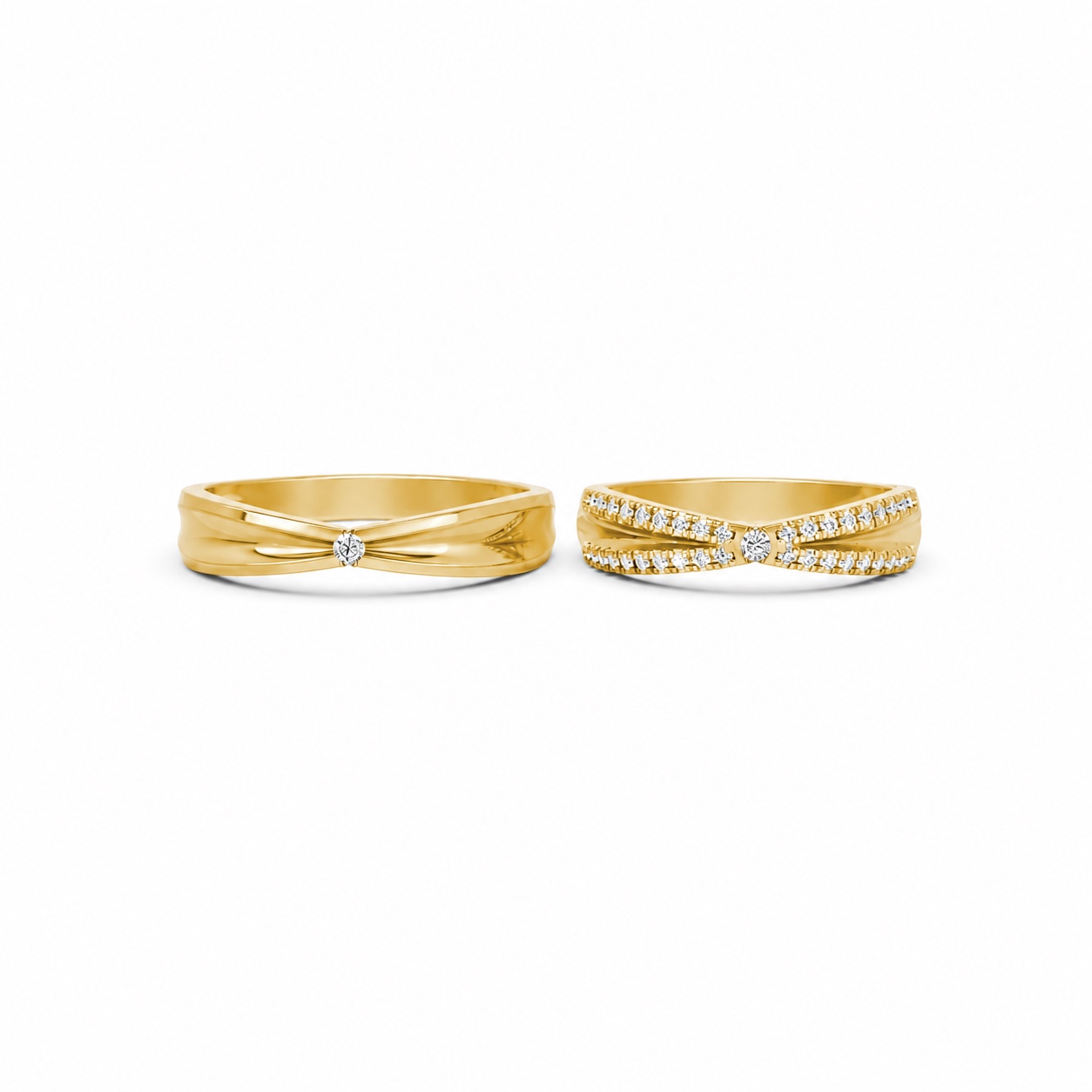 NHẪN CƯỚI A256 Vàng Gold vàng 10K/14K/18K/607 cao cấp, thanh lịch