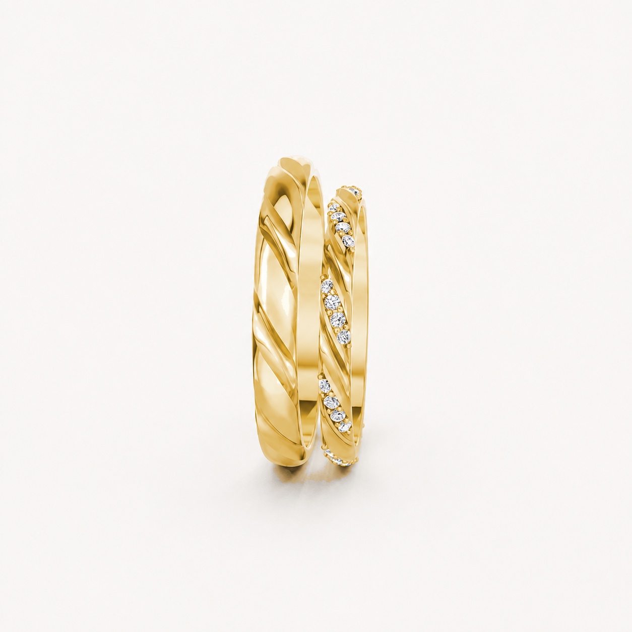 Nhẫn cưới A257 màu Vàng Gold mặt nhẫn chạm khắc, tinh xảo, trẻ trung