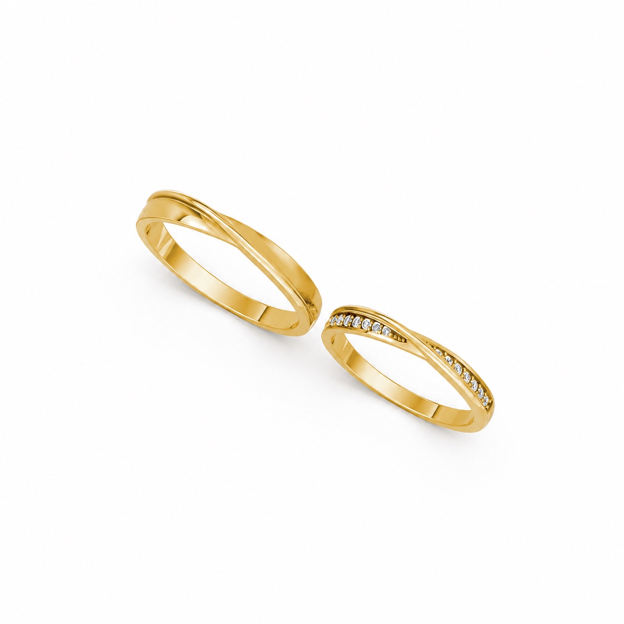 Nhẫn cưới A258 Vàng Gold vàng 10K/14K/18K/607 cao cấp, thanh lịch