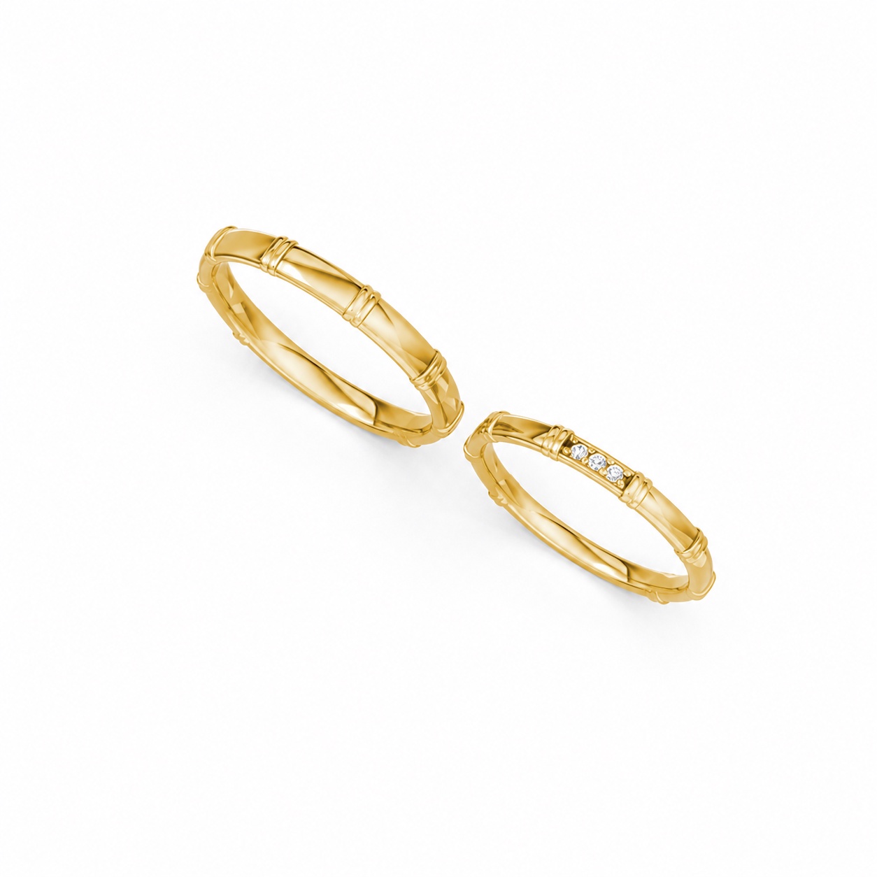 Nhẫn cưới A260 màu Vàng Gold vàng 10K/14K/18K/607 đính đá nhỏ, thanh lịch