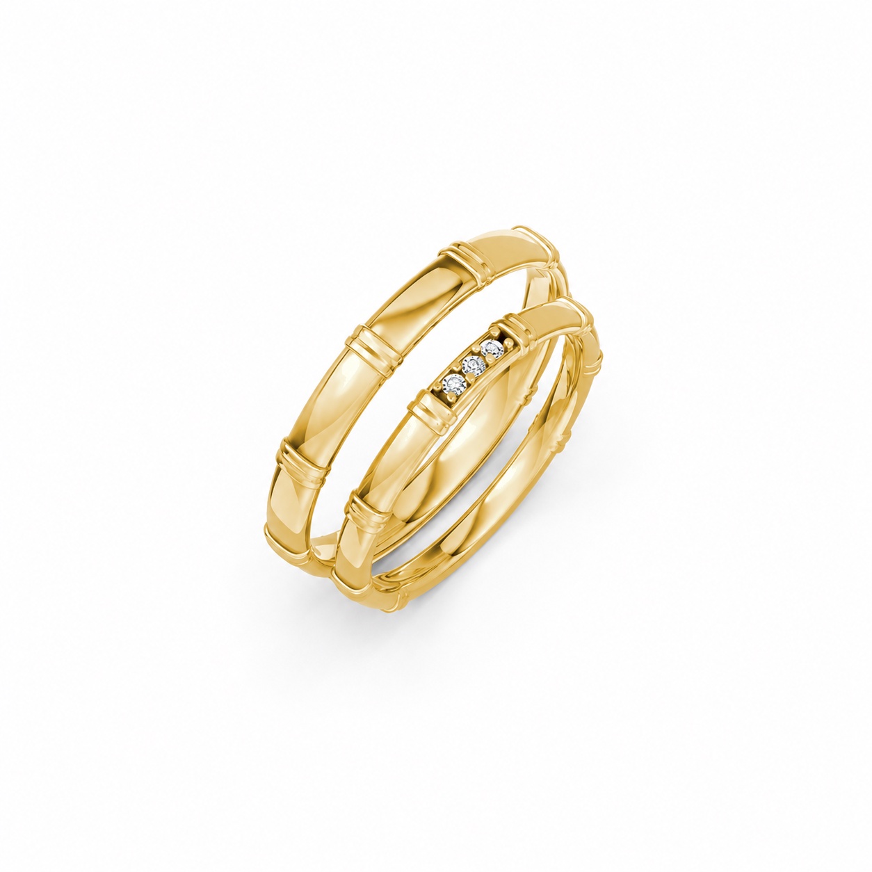 Nhẫn cưới A260 màu Vàng Gold thiết kế độc đáo, sang trọng