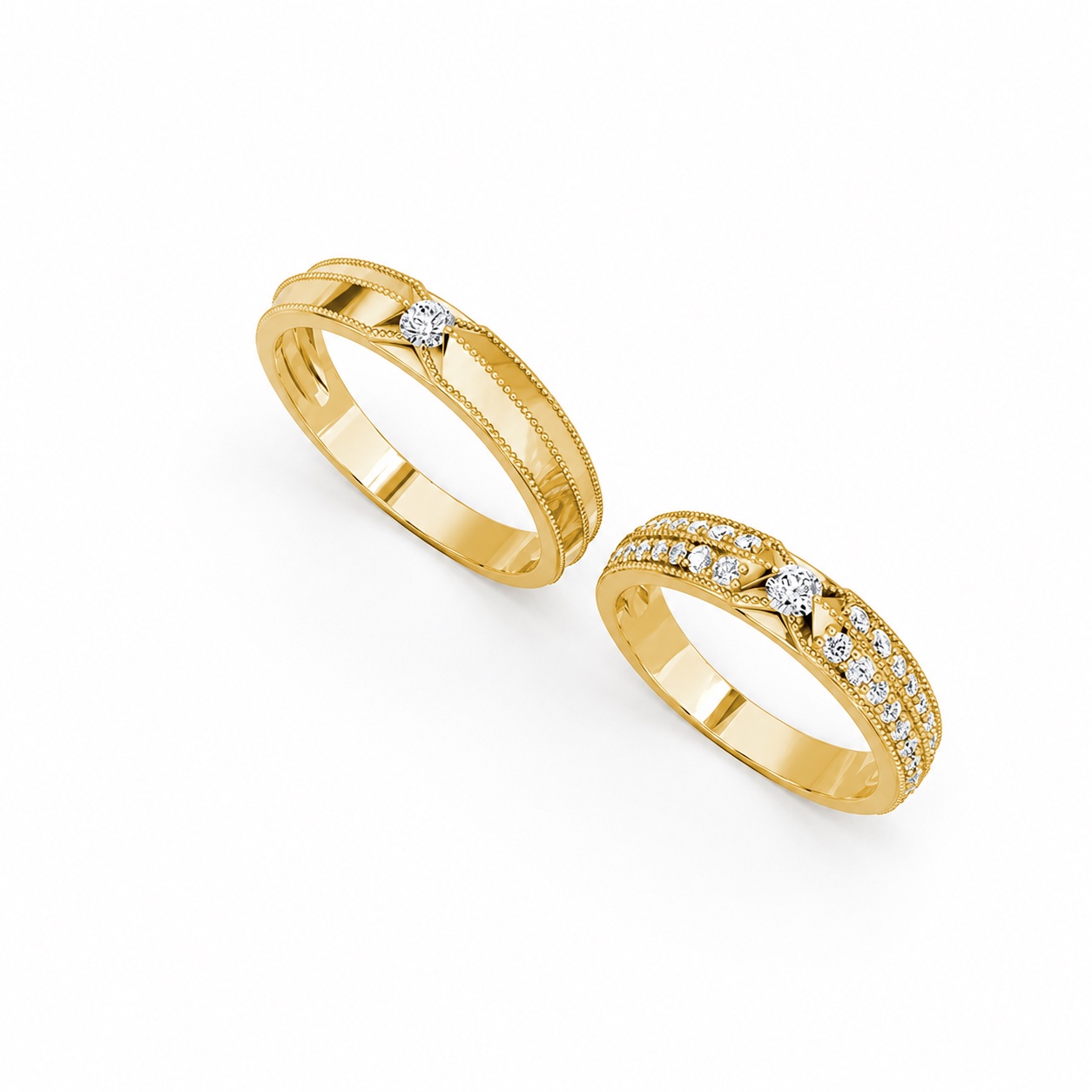 Nhẫn cưới A261 Vàng Gold thiết kế phá cách, sang trọng
