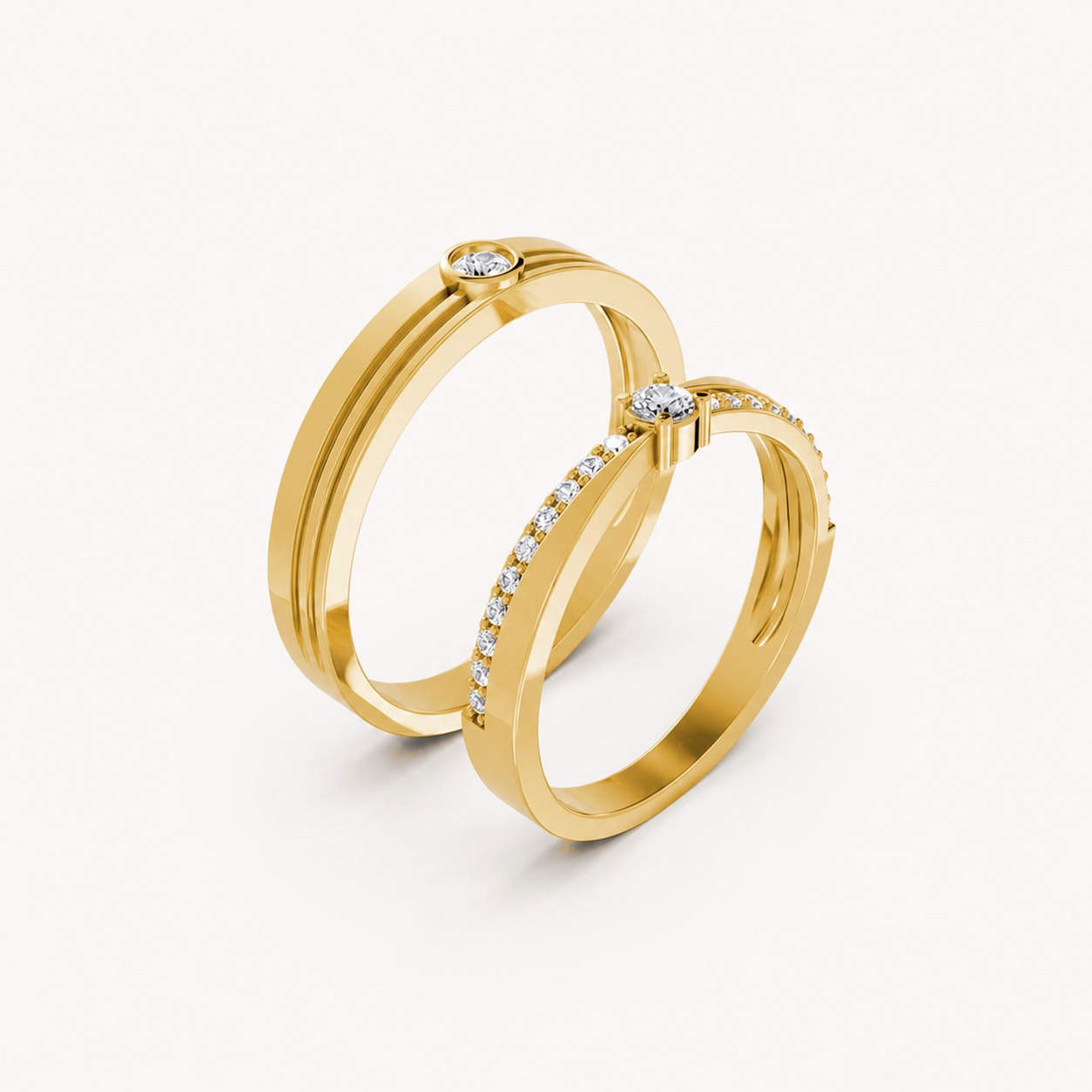 NHẪN CƯỚI A272 màu Vàng Gold thiết kế tinh tế, sang trọng