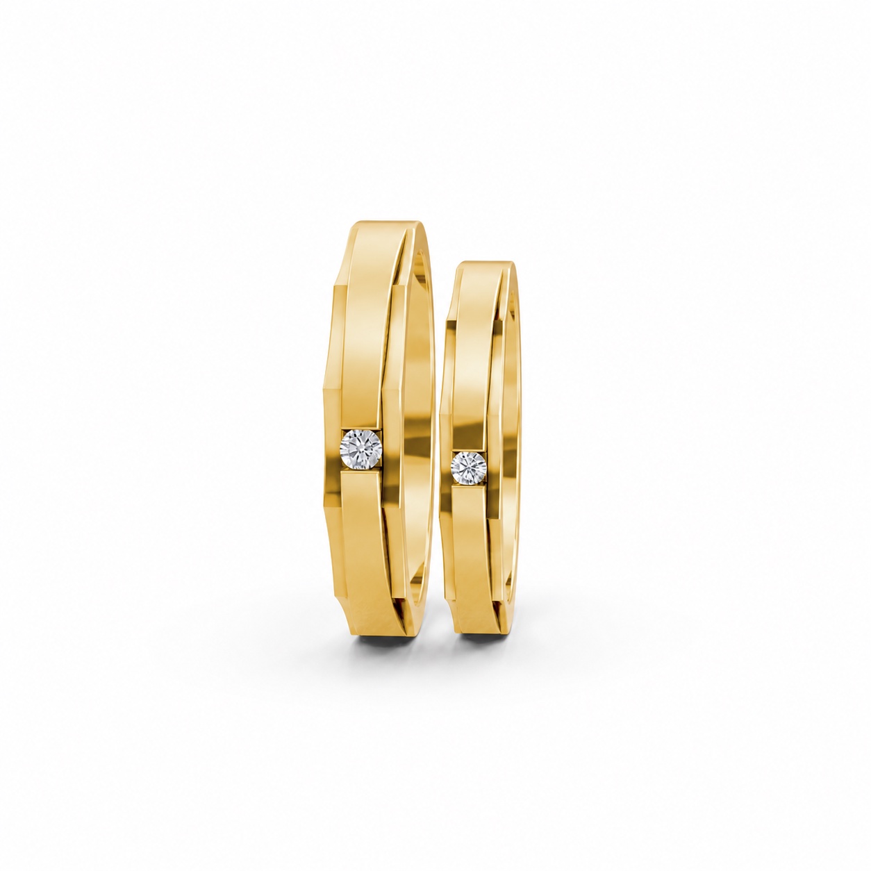Nhẫn cưới A74 màu Vàng Gold vàng 10K/14K/18K/607 cao cấp, thanh lịch