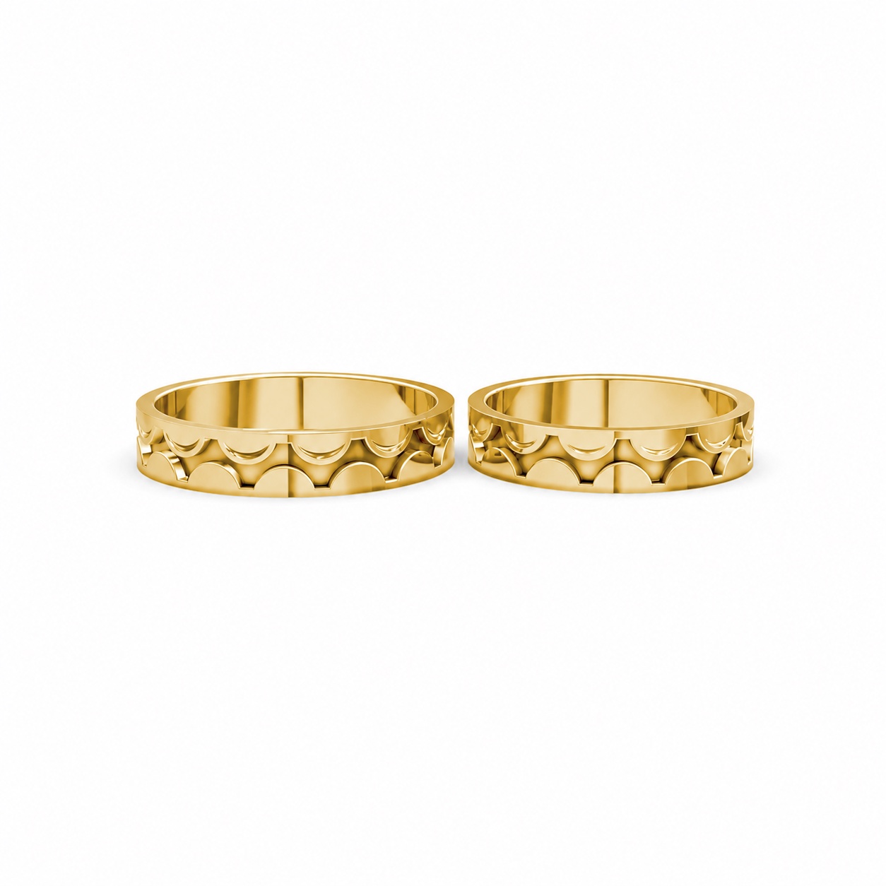 Nhẫn cưới Collab Ceramic – A161 màu Vàng Gold thiết kế tinh xảo, độc đáo