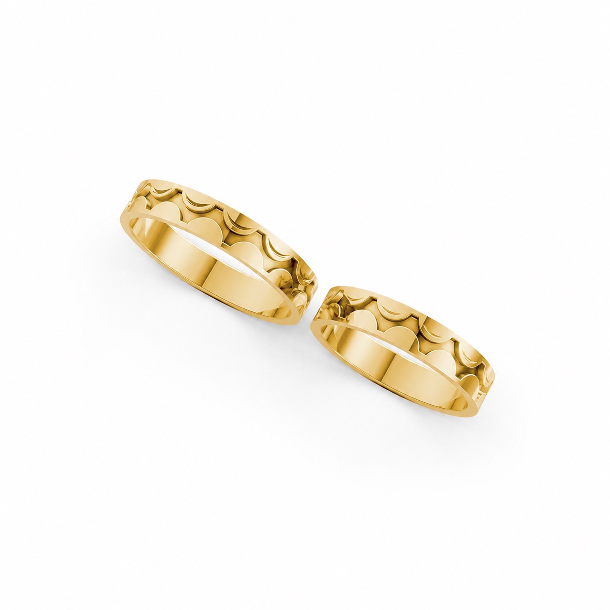 Nhẫn cưới Collab Ceramic – A161 màu Vàng Gold thiết kế phá cách, sang trọng
