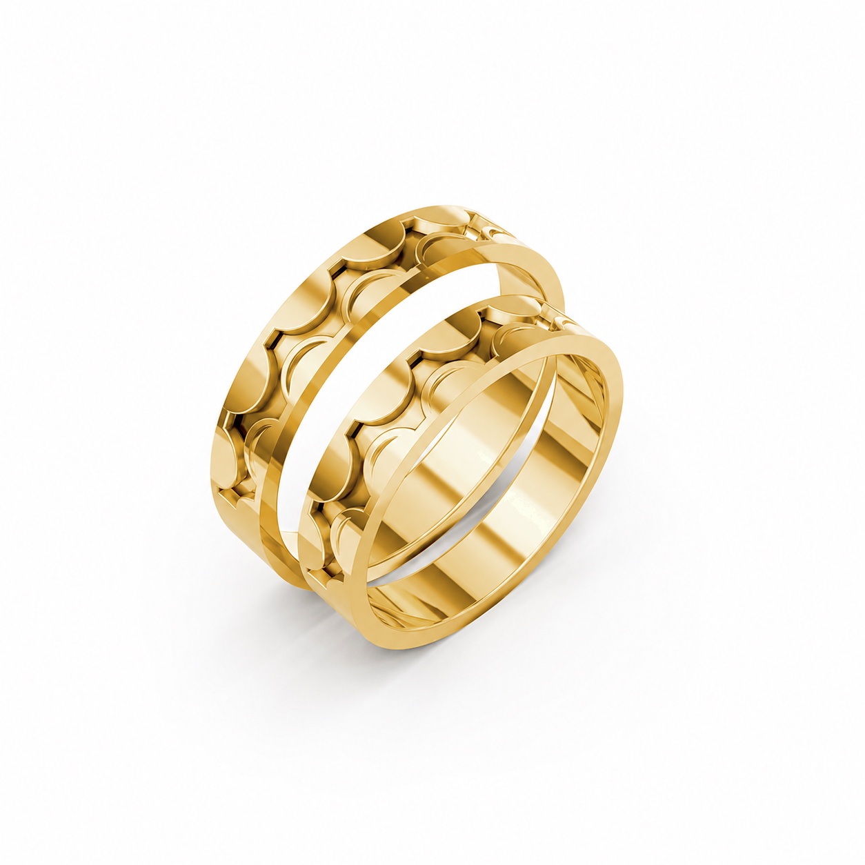 Nhẫn cưới Collab Ceramic – A161 màu Vàng Gold thiết kế tinh tế, sang trọng