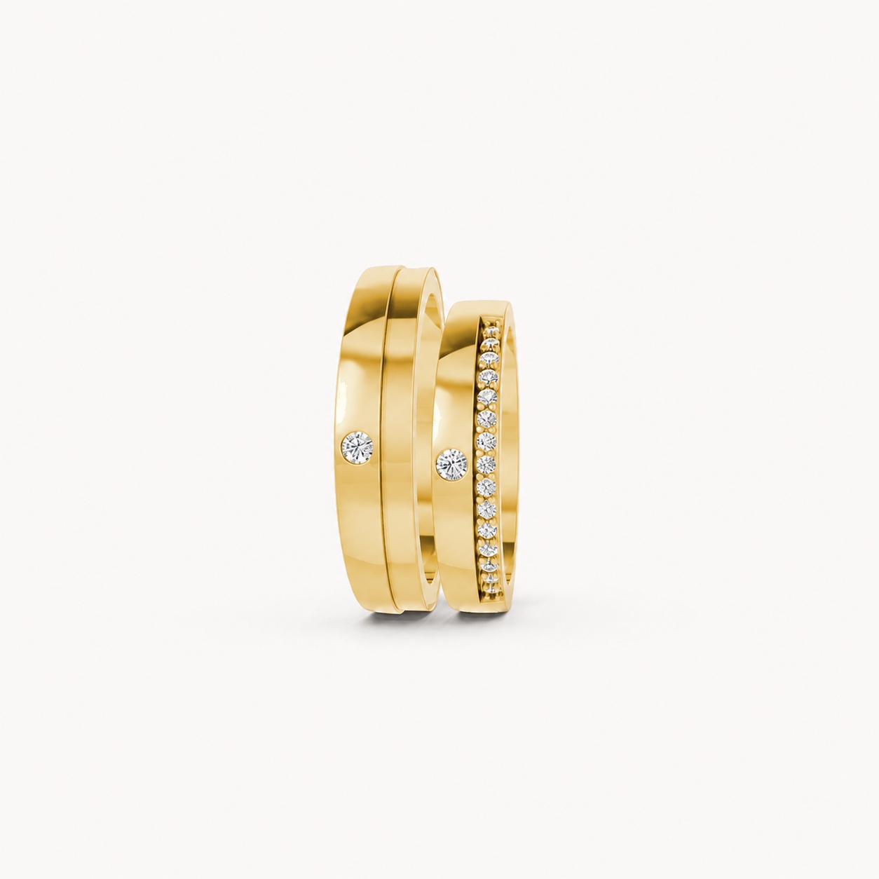 Nhẫn cưới E20 màu Vàng Gold vàng 10K/14K/18K/607 cao cấp, thanh lịch