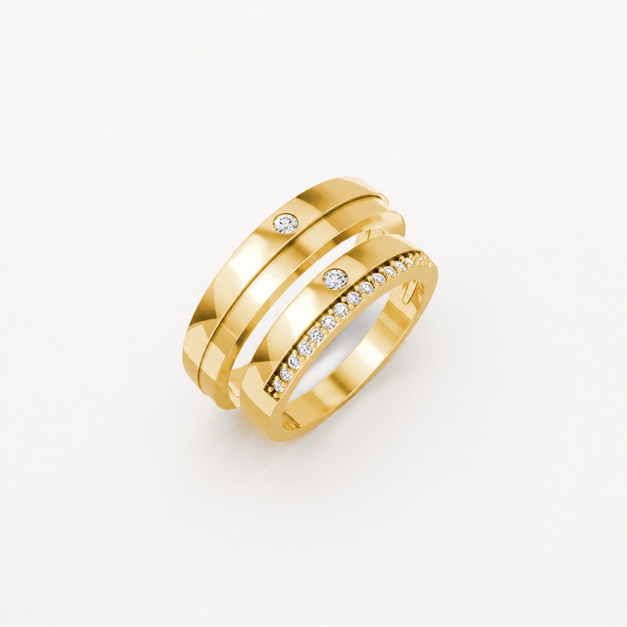 Nhẫn cưới E20 màu Vàng Gold thiết kế tinh tế, sang trọng
