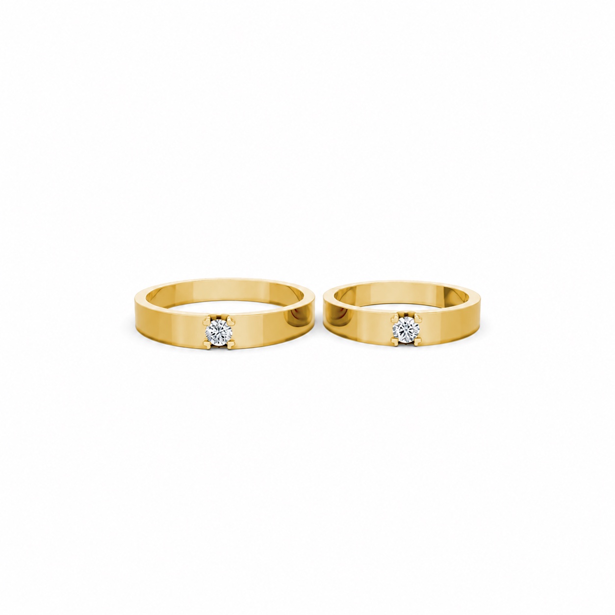 Nhẫn cưới E324 màu Vàng Gold thiết kế phá cách, sang trọng