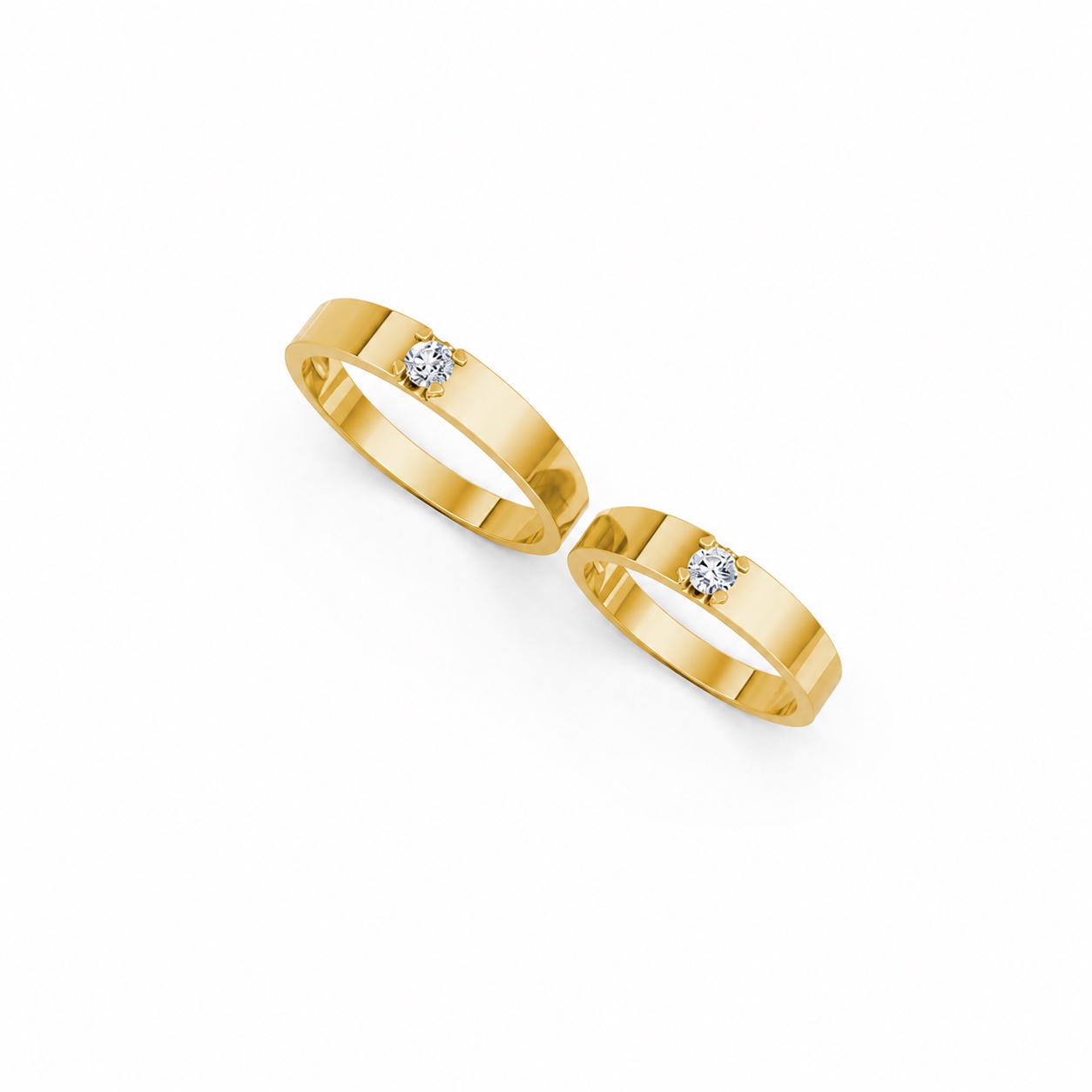 Nhẫn cưới E324 màu Vàng Gold thiết kế tinh xảo, độc đáo
