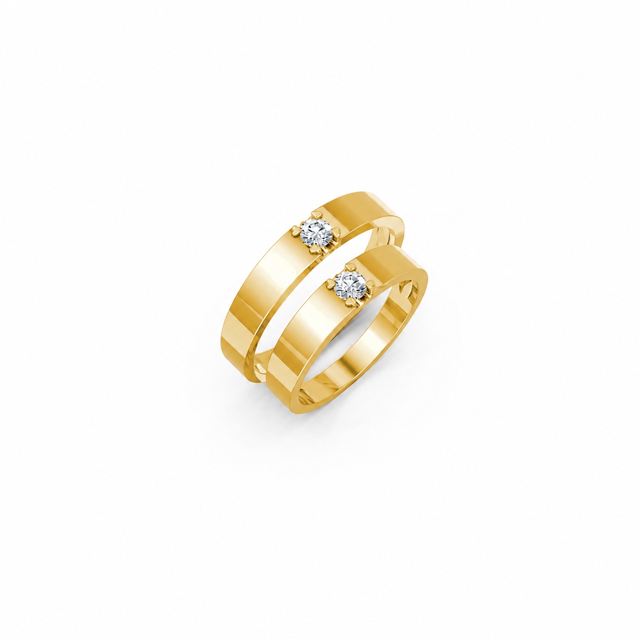 Nhẫn cưới E324 màu Vàng Gold thiết kế tinh tế, sang trọng