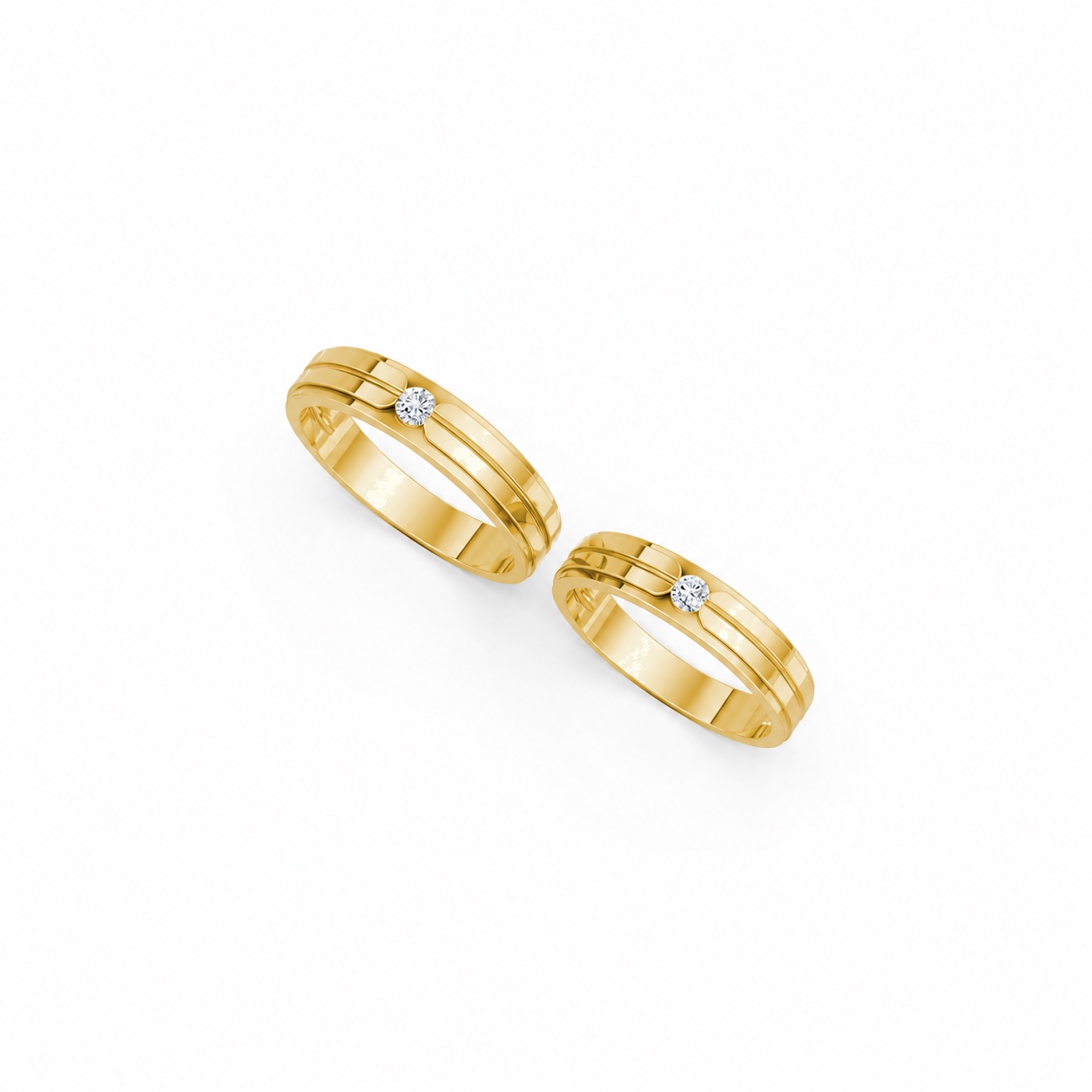 Nhẫn cưới E329 màu Vàng Gold vàng 10K/14K/18K/607 cao cấp, thanh lịch