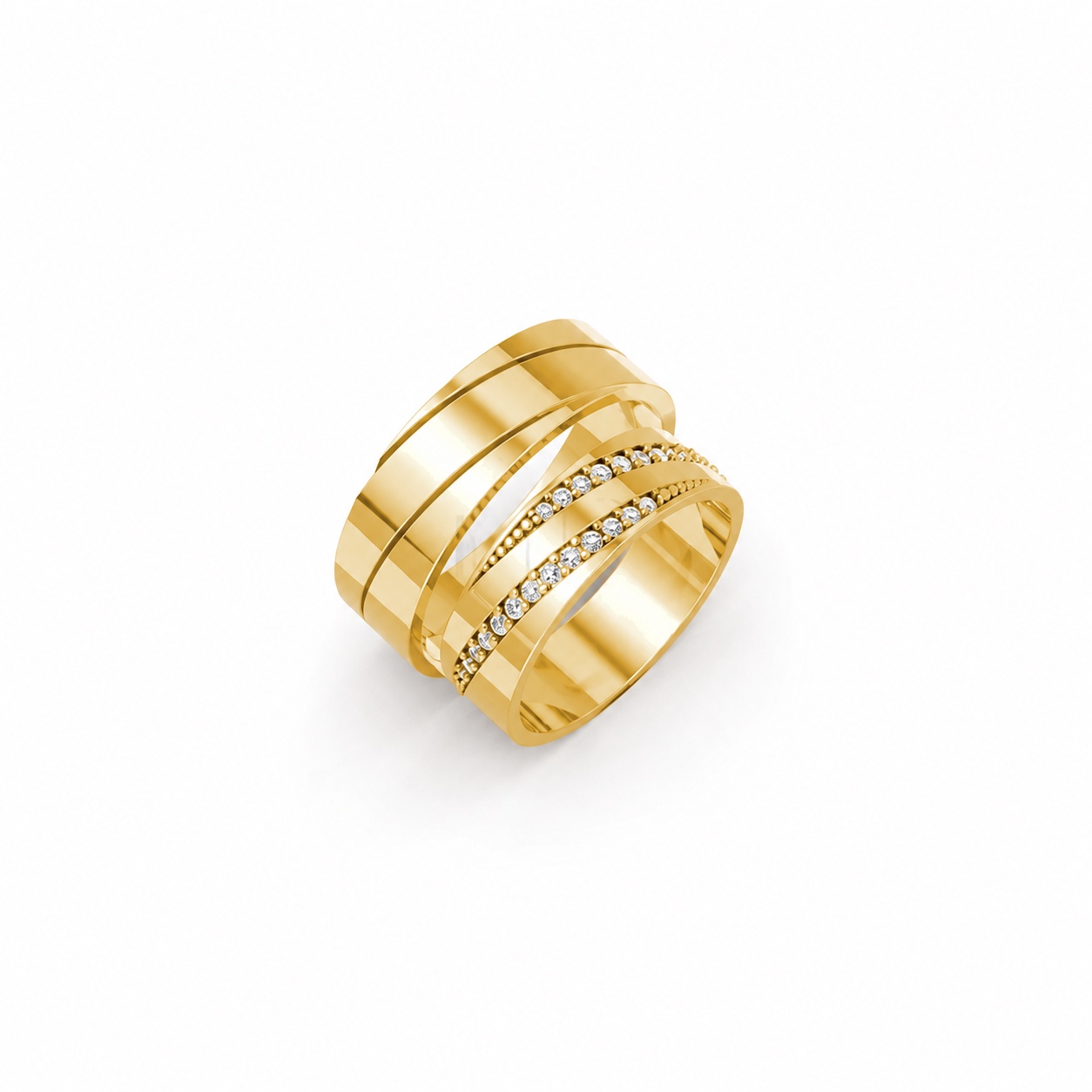 Nhẫn cưới E335 màu Vàng Gold thiết kế tinh tế, sang trọng