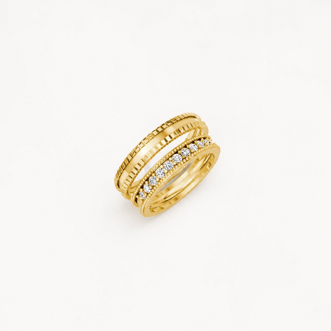 Nhẫn cưới E352 màu Vàng Gold thiết kế tinh tế, sang trọng