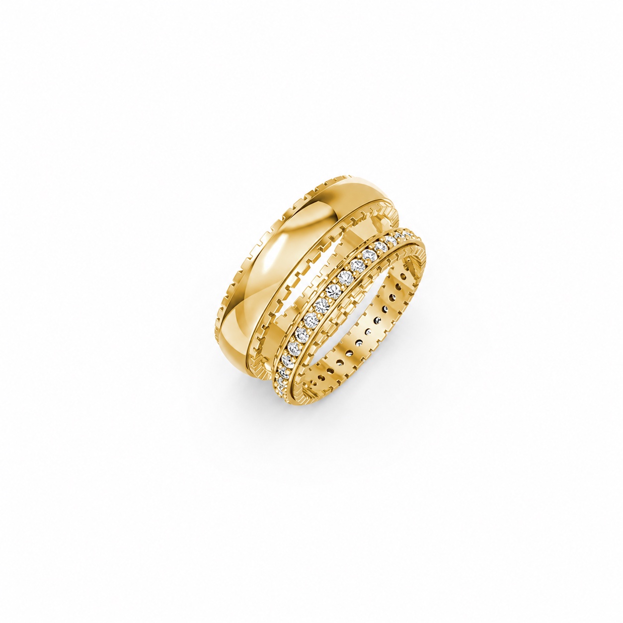 Nhẫn cưới E382 màu Vàng Gold thiết kế tinh tế, sang trọng