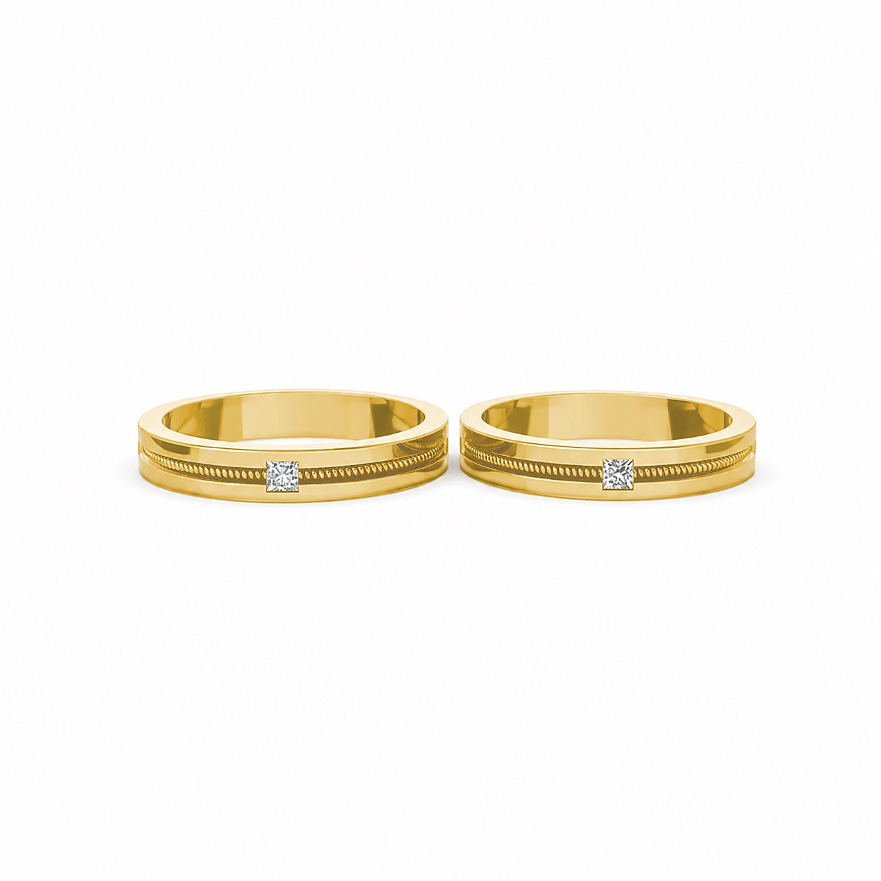 Nhẫn cưới E496 Vàng Gold vàng 10K/14K/18K/607 cao cấp, thanh lịch