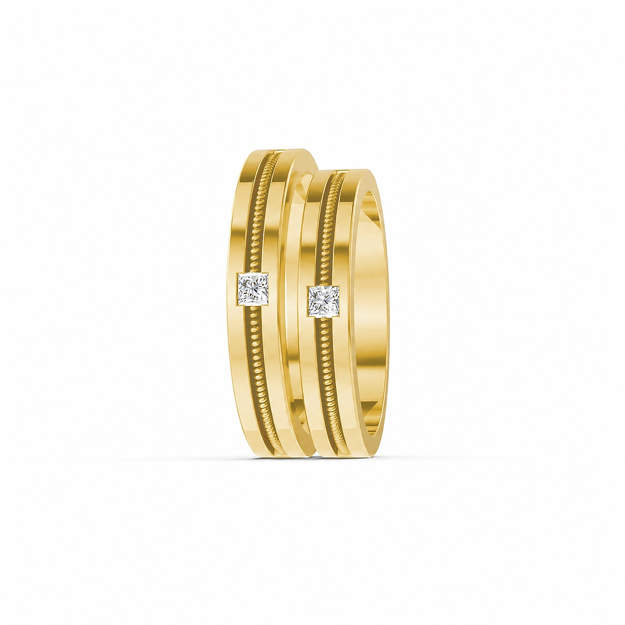 Nhẫn cưới E496 Vàng Gold thiết kế phá cách, sang trọng