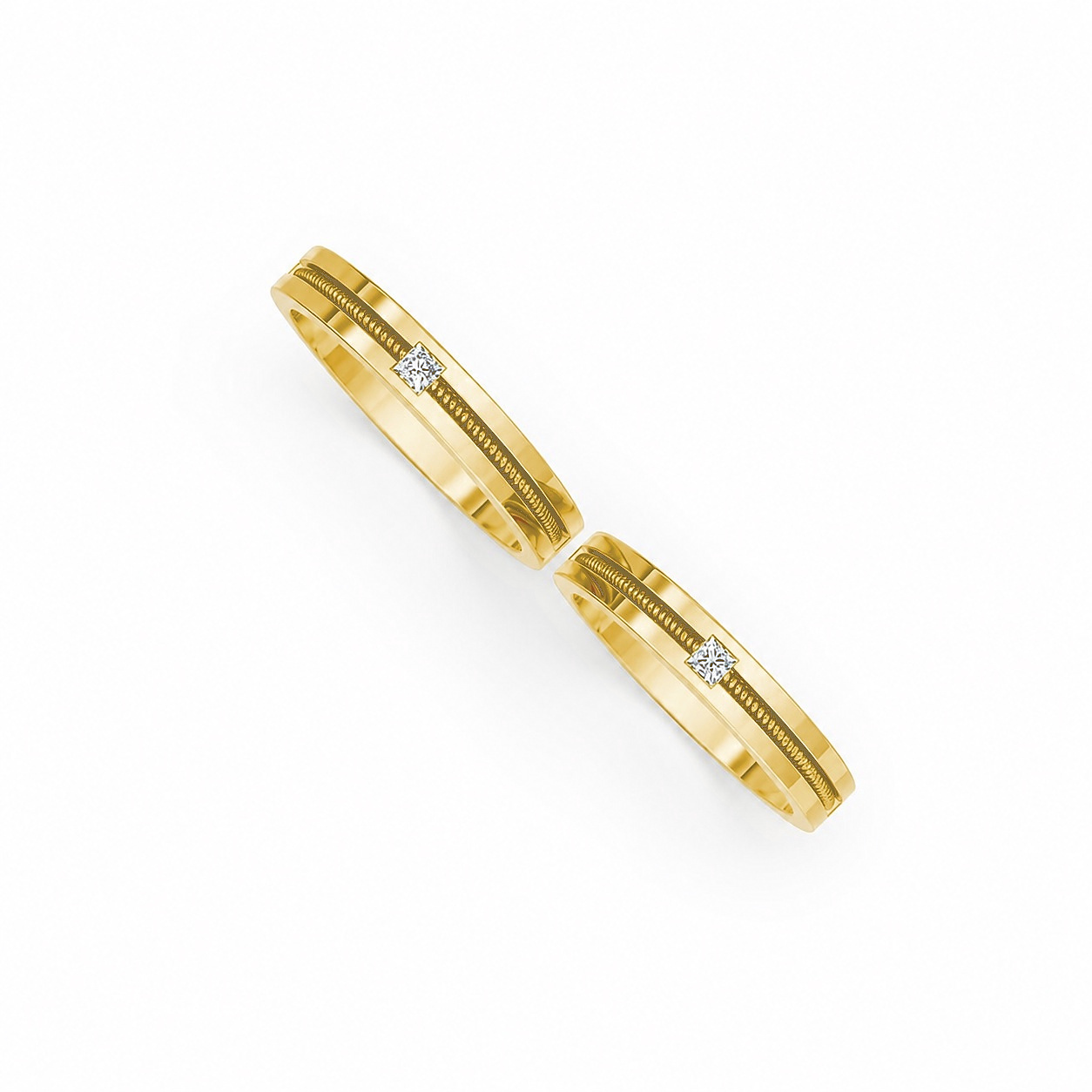 Nhẫn cưới E496 Vàng Gold thiết kế tinh xảo, độc đáo