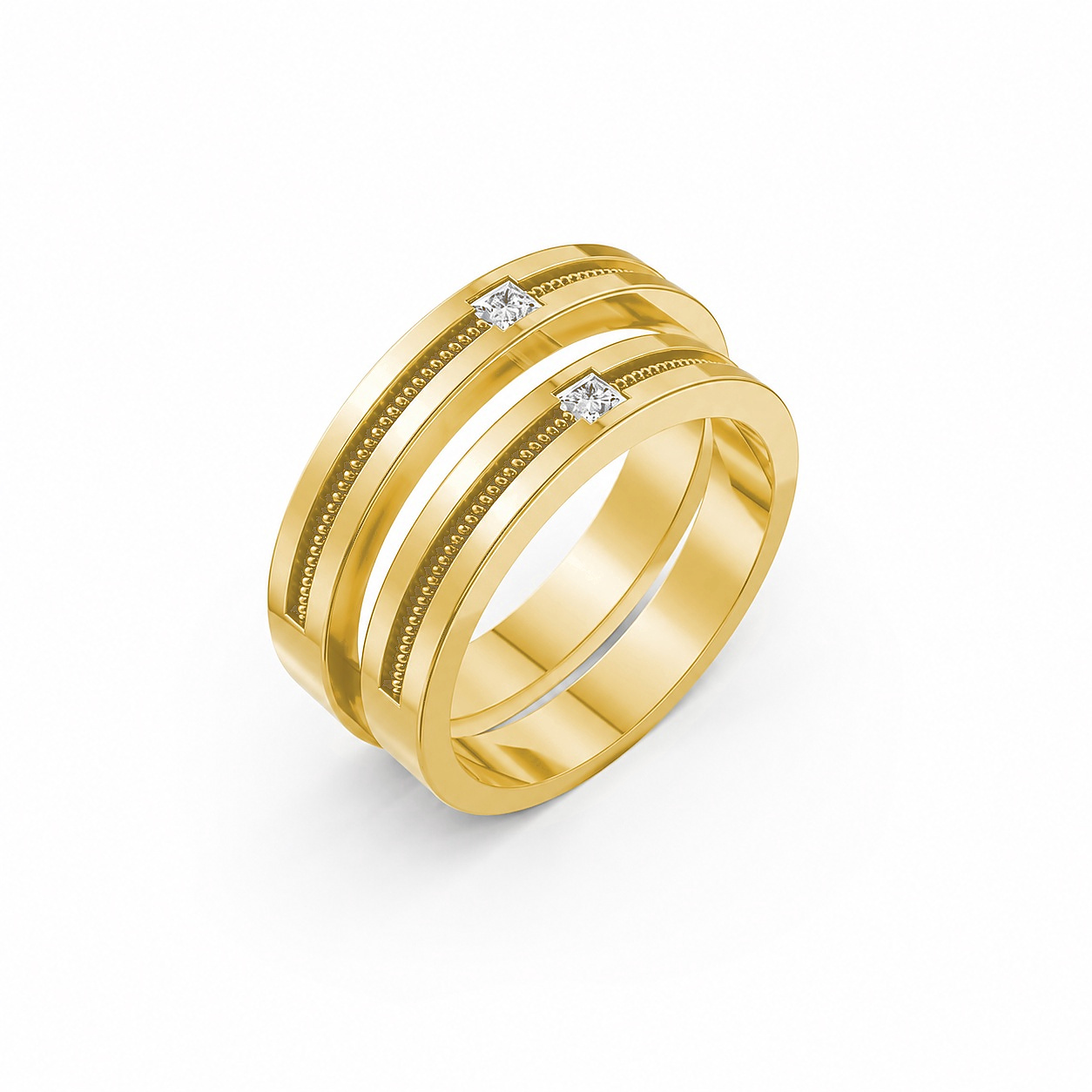 Nhẫn cưới E496 Vàng Gold thiết kế tinh tế, sang trọng