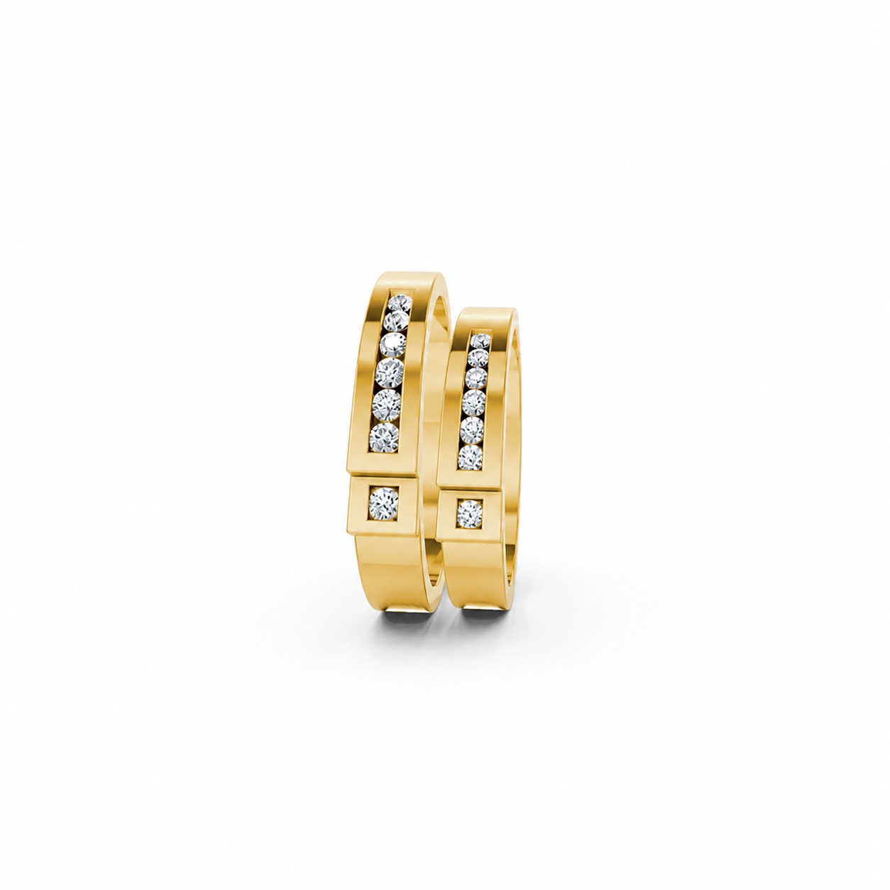 Nhẫn cưới E55 màu Vàng Gold vàng 10K/14K/18K/607 cao cấp, thanh lịch