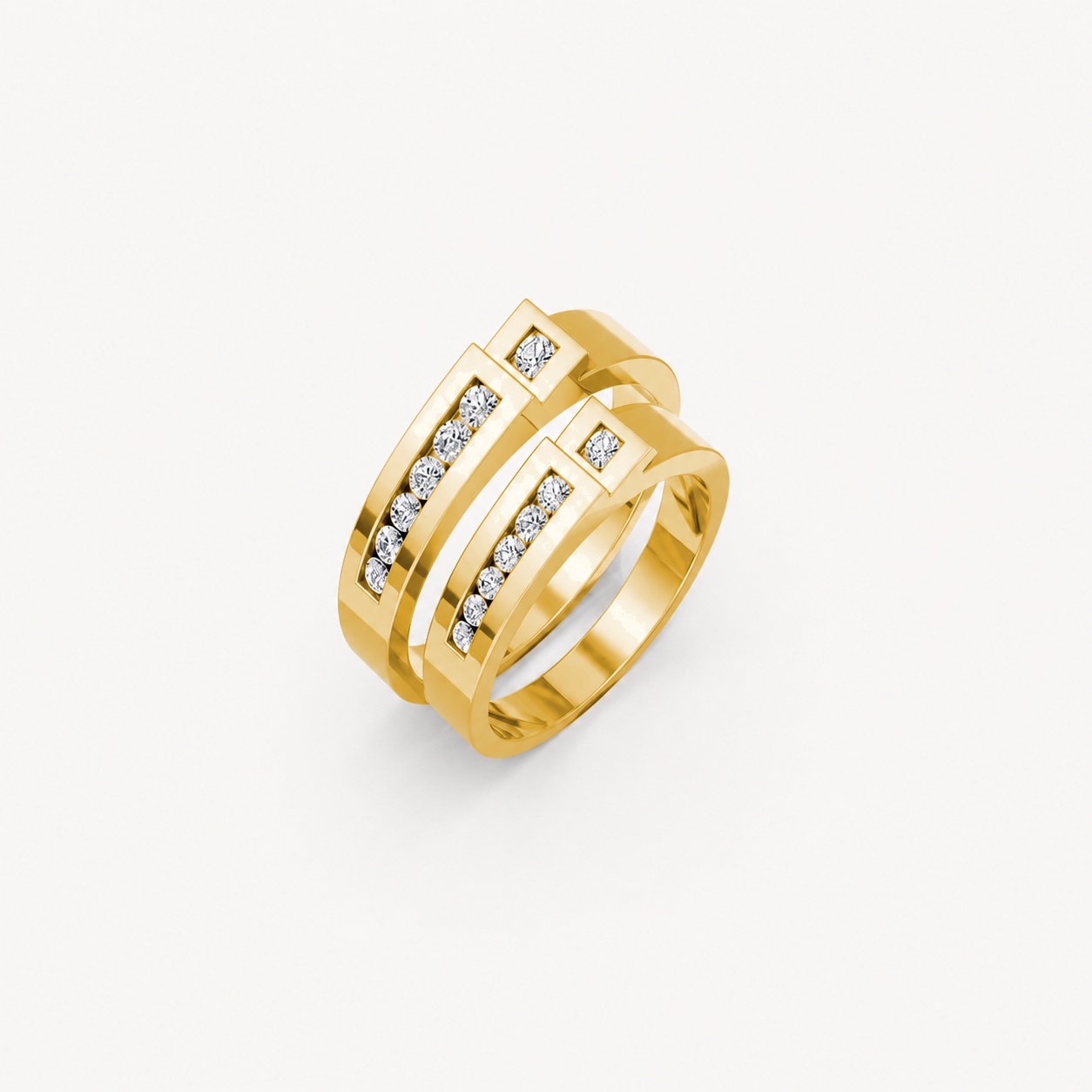 Nhẫn cưới E55 màu Vàng Gold thiết kế tinh tế, sang trọng