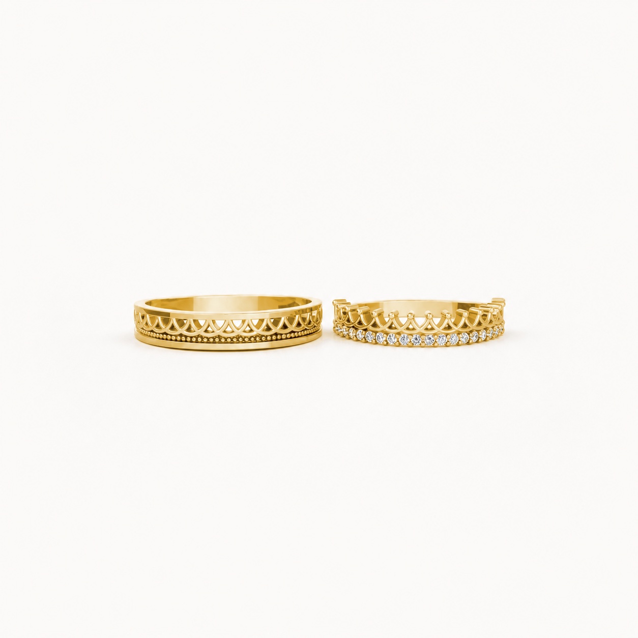 NHẪN CƯỚI E834 màu Vàng Gold thiết kế tinh xảo, độc đáo