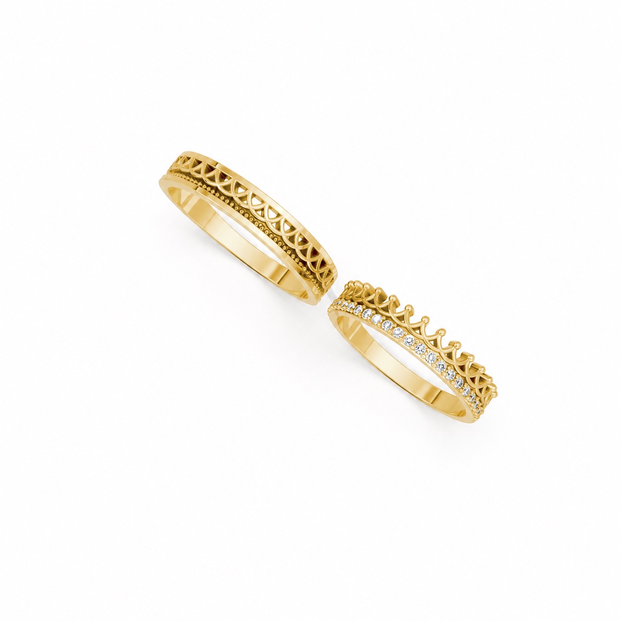 NHẪN CƯỚI E834 màu Vàng Gold vàng 10K/14K/18K/607 cao cấp, thanh lịch