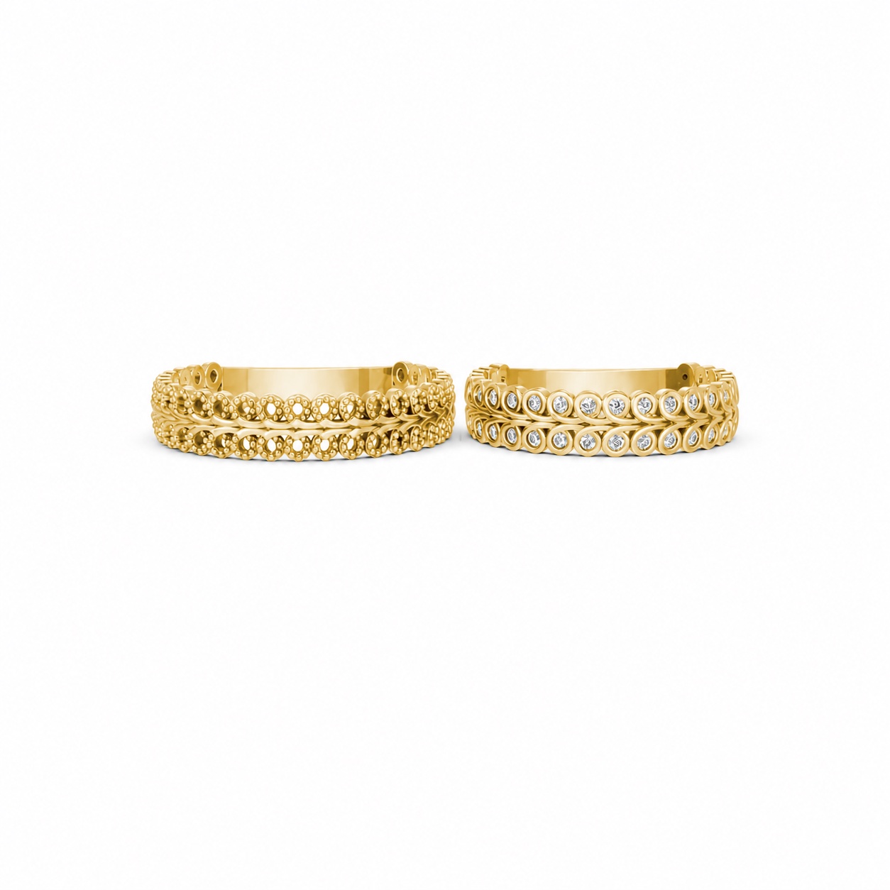 NHẪN CƯỚI E846 màu Vàng Gold thiết kế tinh xảo, độc đáo