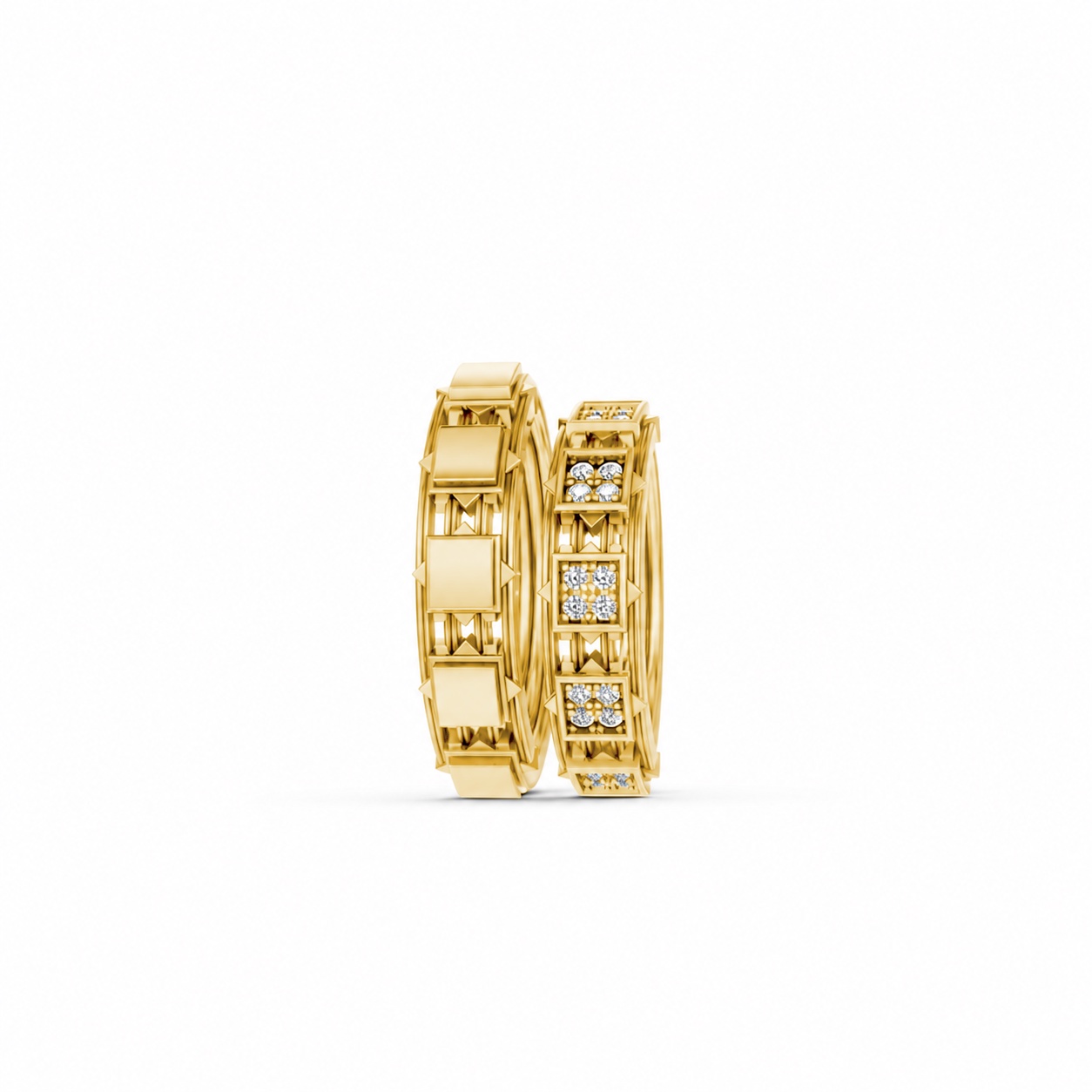 NHẪN CƯỚI E850 màu Vàng Gold thiết kế phá cách, sang trọng