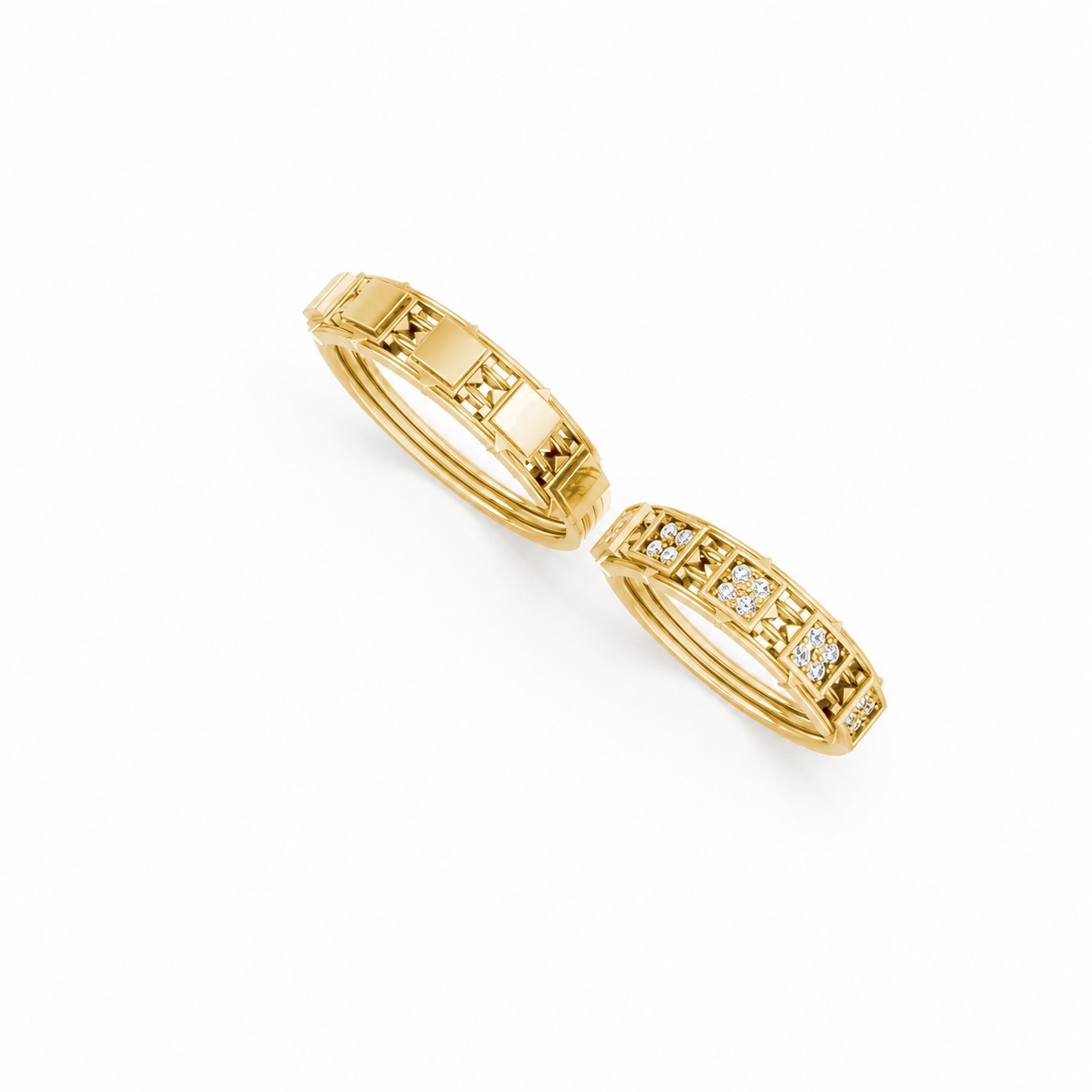 NHẪN CƯỚI E850 màu Vàng Gold vàng 10K/14K/18K/607 cao cấp, thanh lịch