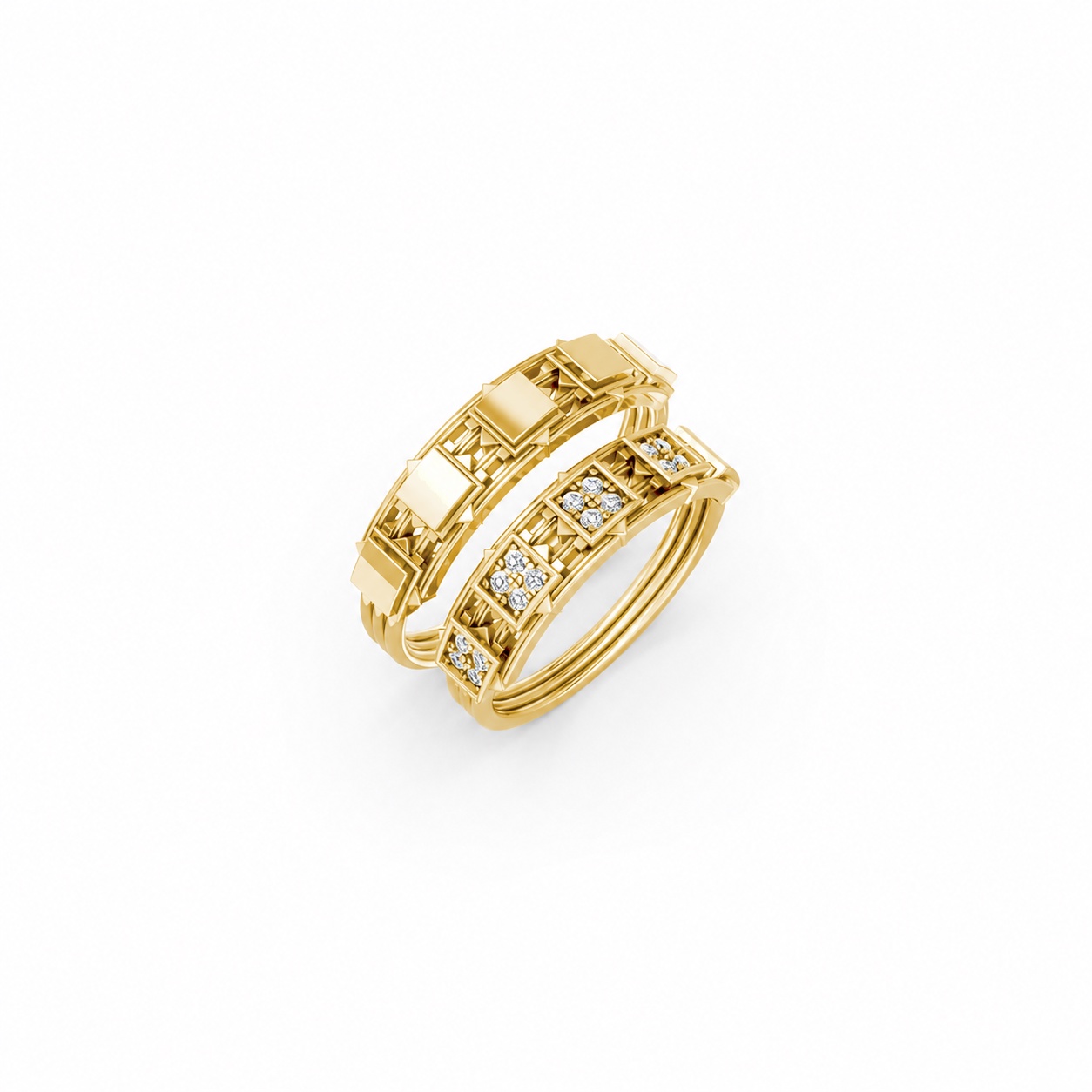 NHẪN CƯỚI E850 màu Vàng Gold thiết kế tinh tế, sang trọng