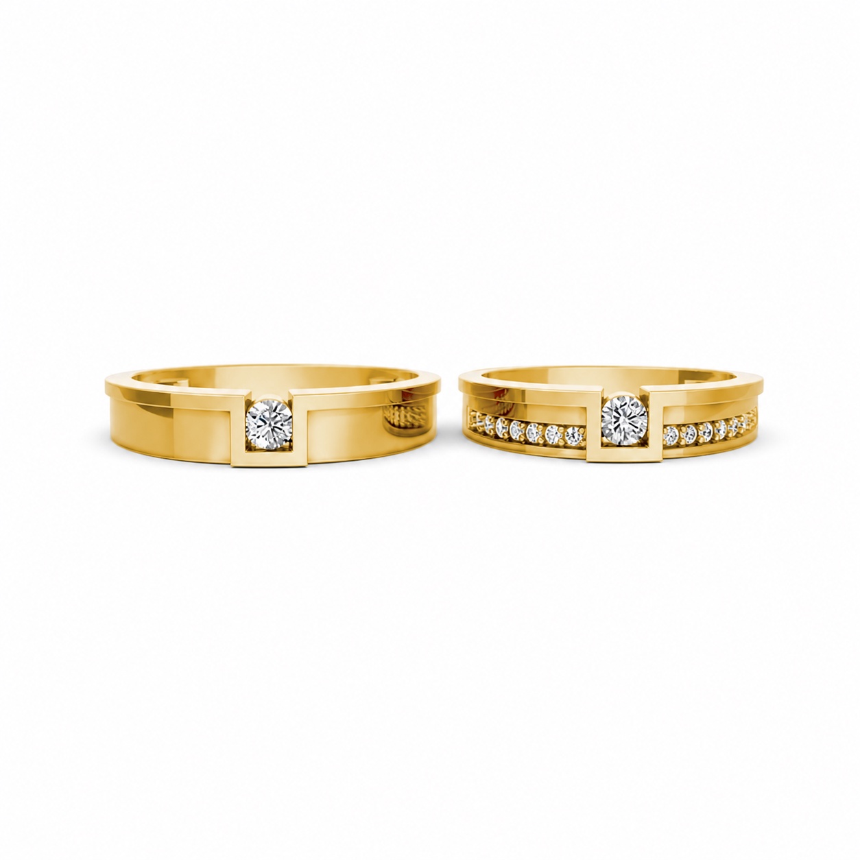 NHẪN CƯỚI E854 màu Vàng Gold thiết kế tinh xảo, độc đáo