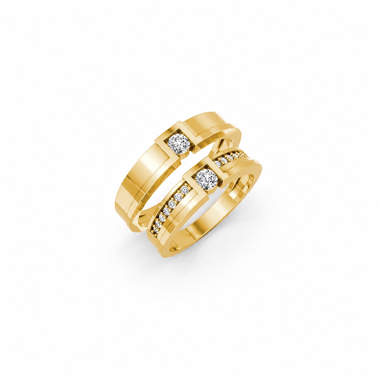 NHẪN CƯỚI E854 màu Vàng Gold thiết kế tinh tế, sang trọng