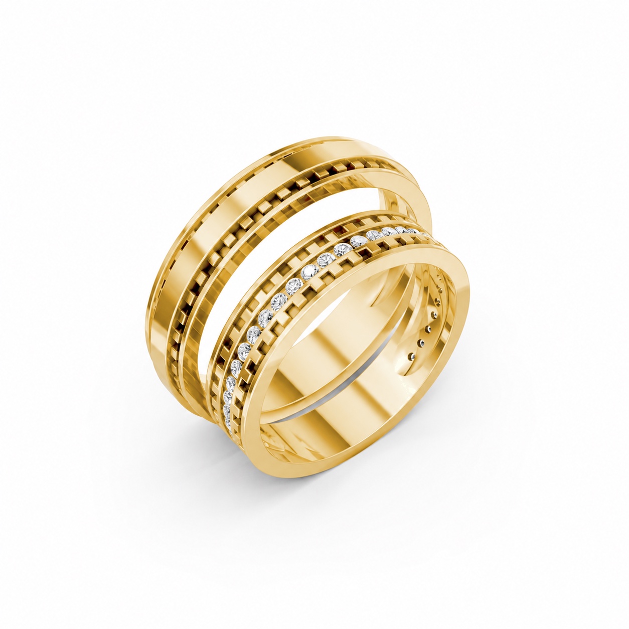 NHẪN CƯỚI E856 màu Vàng Gold thiết kế tinh tế, sang trọng