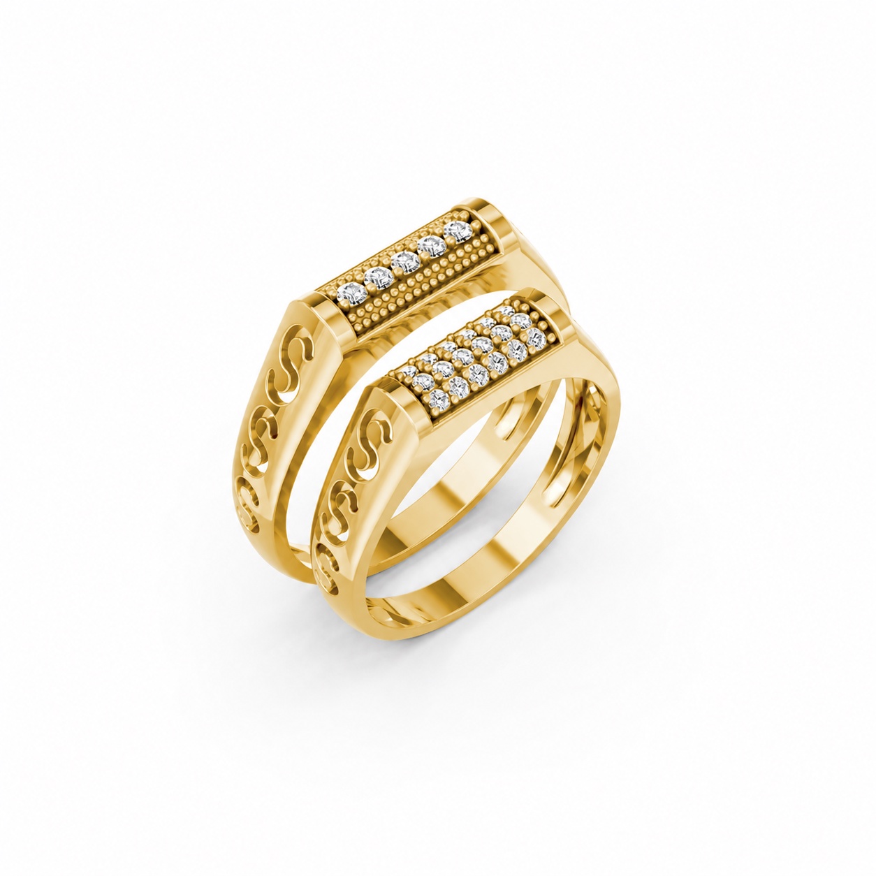 NHẪN CƯỚI E857 màu Vàng Gold thiết kế tinh tế, sang trọng