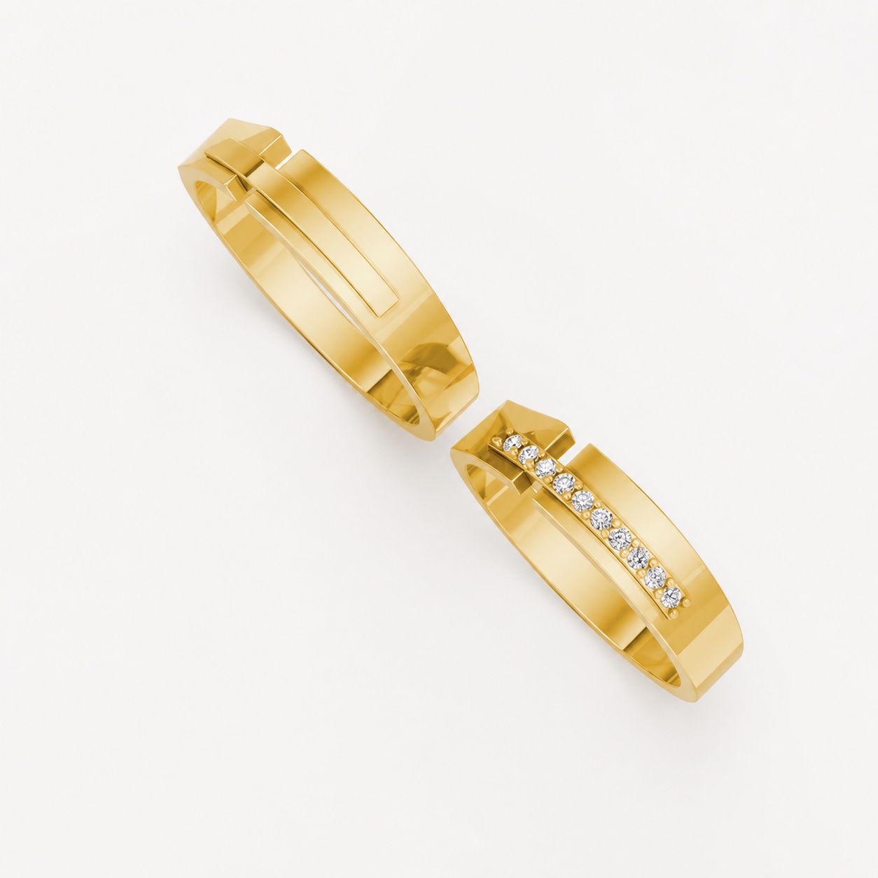Nhẫn cưới E870 Vàng Gold thiết kế tinh xảo, độc đáo