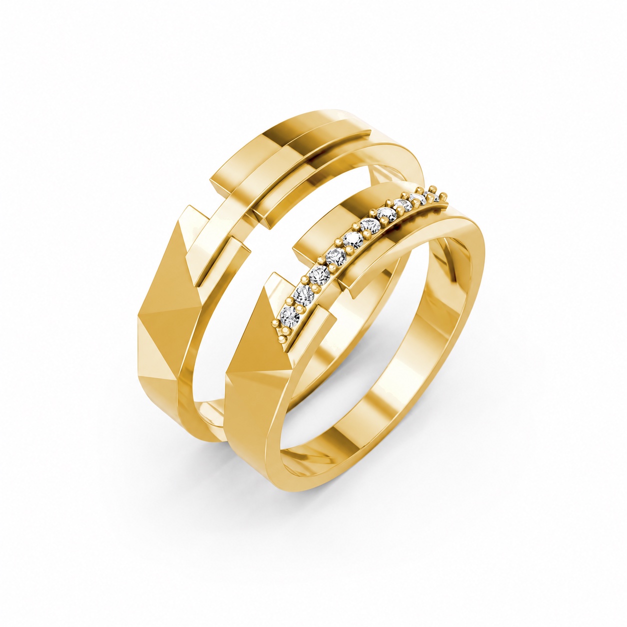 Nhẫn cưới E870 Vàng Gold thiết kế tinh tế, sang trọng